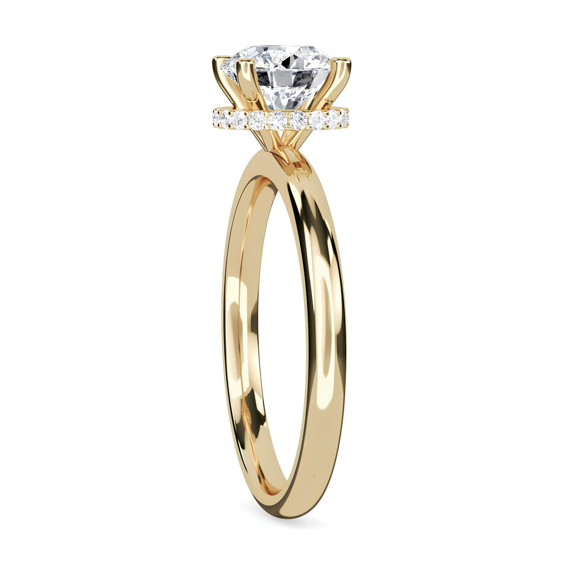 Vintage-inspired Hidden Halo 1.50 Carat Lab Grown Diamond Engagement Ring/ Wedding Band in Solid Gold - Perfect for Promises and Forever