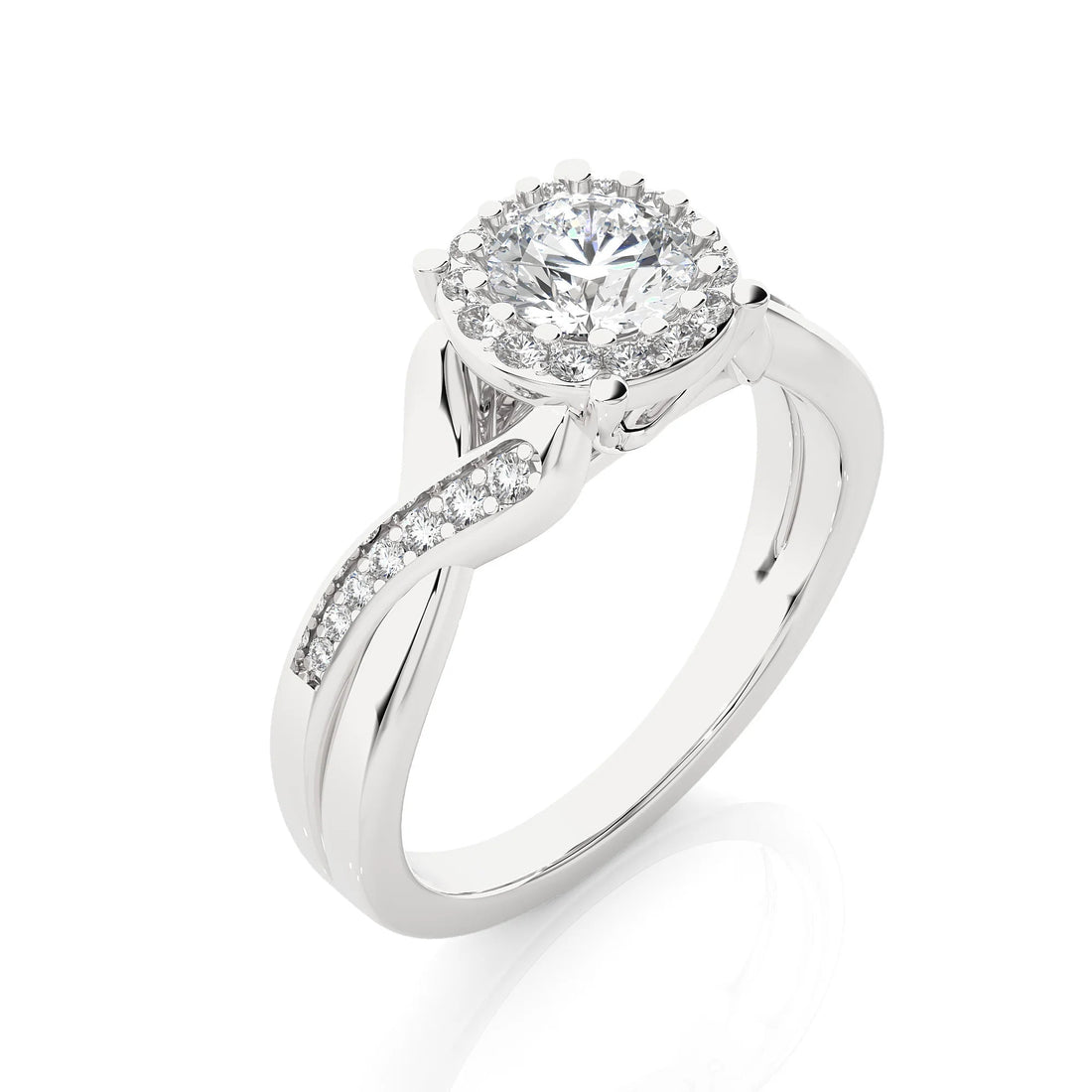 IGI Certified 1.00 Ct EF VS/SI Lab-Grown Diamond Infinity Engagement Ring 14K Real Gold