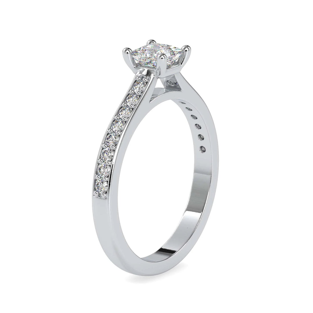 Certified 0.50 Ct Lab Grown Delight Princess Diamond Solitaire Engagement Ring / Real Solid Gold Ring / Wedding & Anniversary Ring For Gift