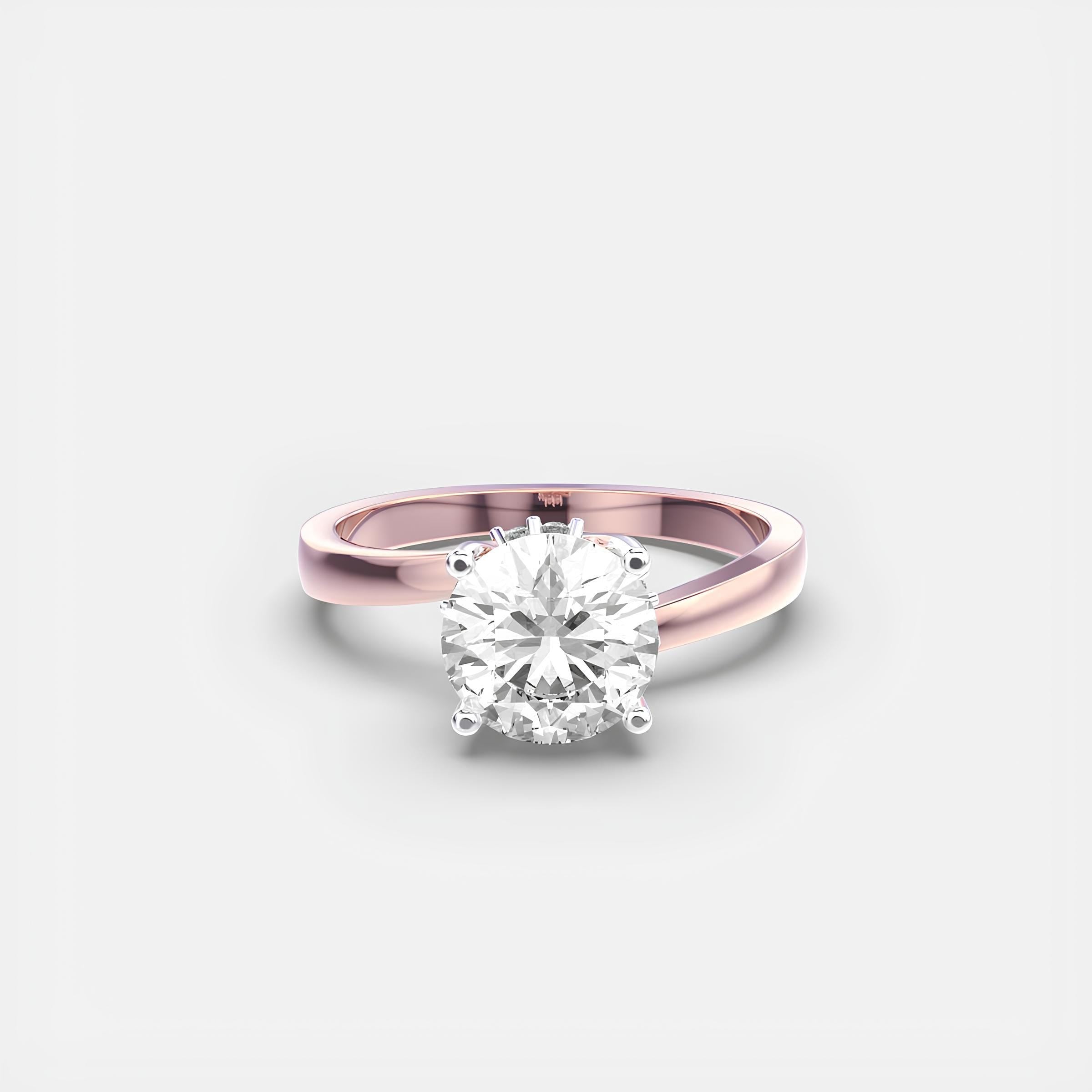 Classic Solitaire Ring – EF VS/SI Lab-Grown Diamond in 14K White Gold, Yellow Gold, or Platinum | Engagement or Wedding Gift