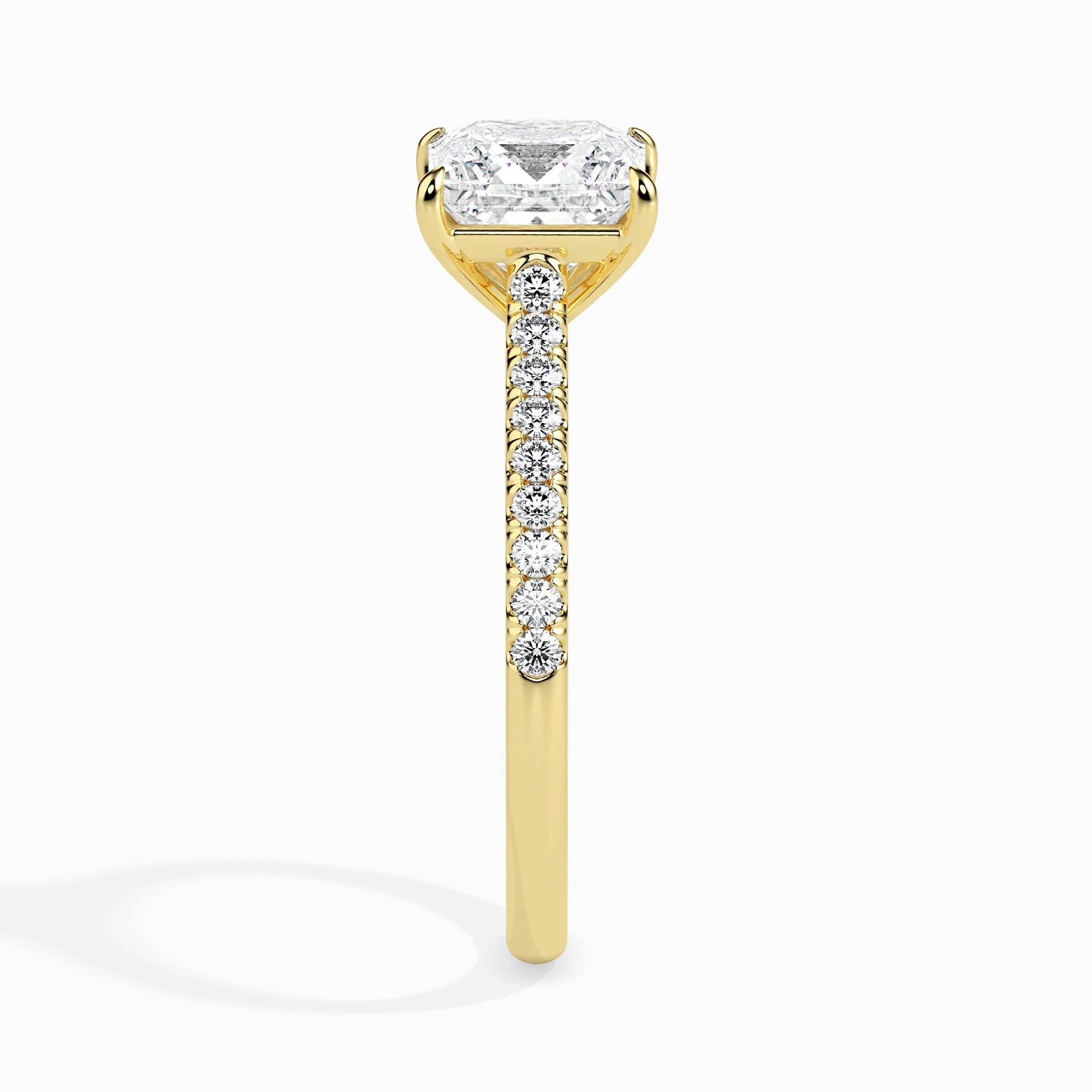1.00 Ct Certified Lab-Grown Princess Diamond Solitaire Engagement Ring – 14K Solid Gold with Conflict-Free VS/SI Diamonds