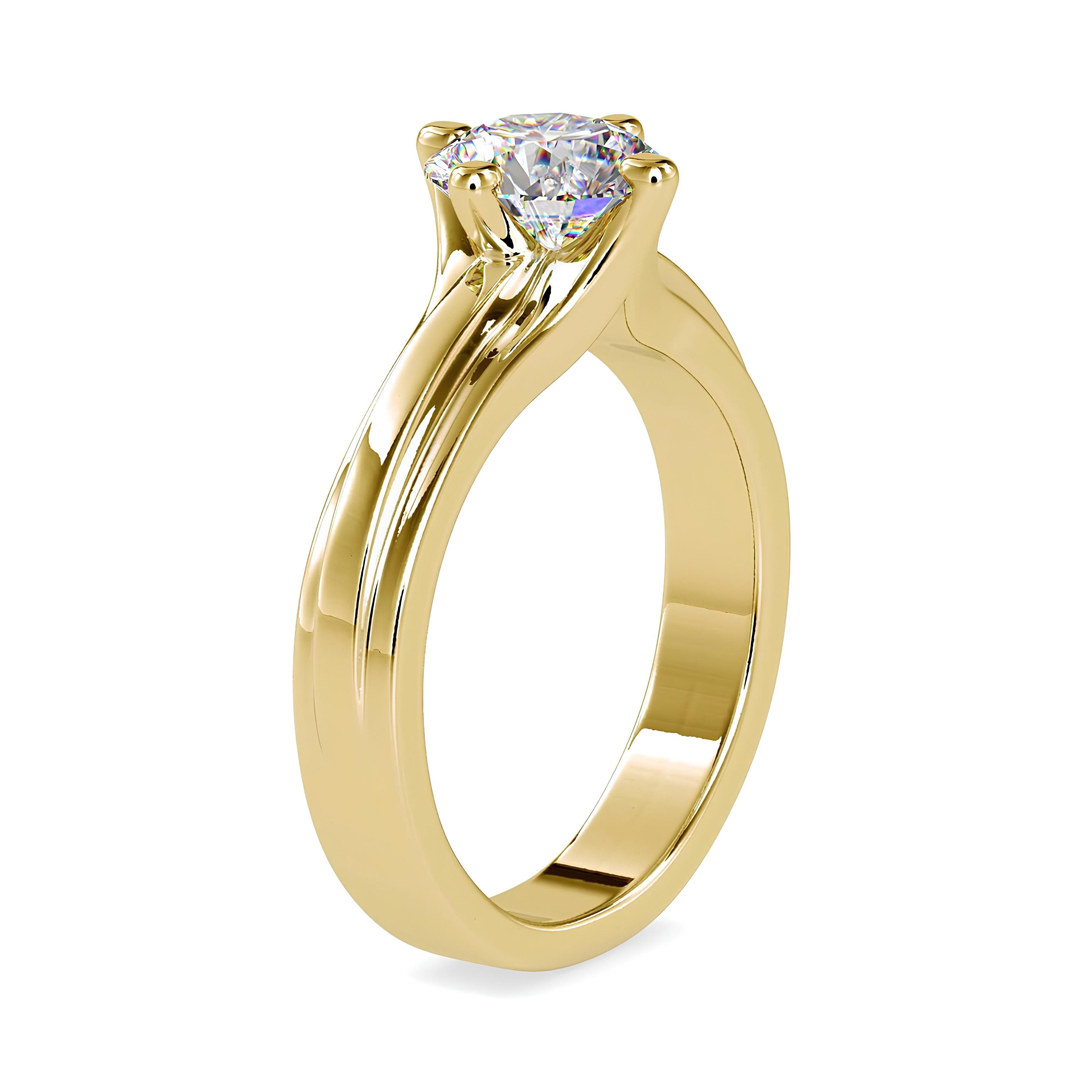 IGI Certified Lab-Grown Diamond Solitaire Engagement Ring – 0.25 to 2.00 Ct EF VS/SI Diamond – 14K Solid Gold Anniversary Ring