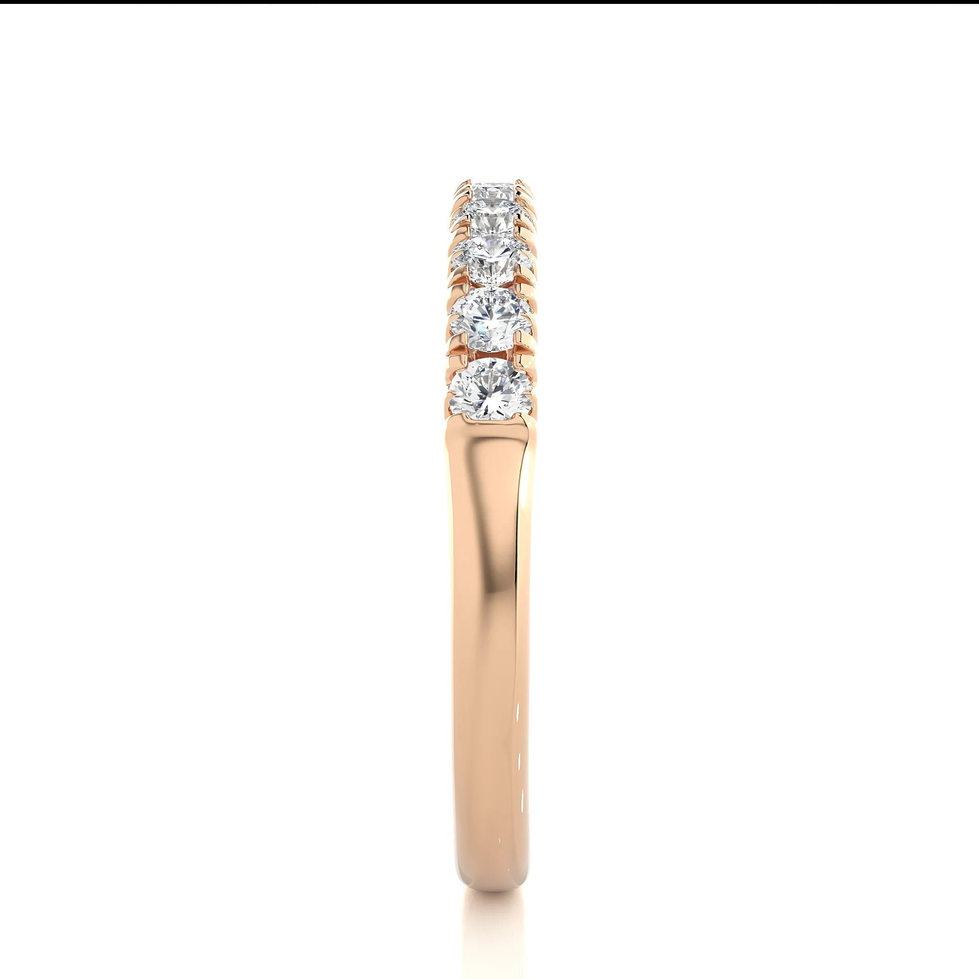 2.75 MM Round Cut Lab Grown Diamond Band, Half Eternity Wedding Band, Matching/Stackable Band, Anniversary Gift for Women, Minimalist Band