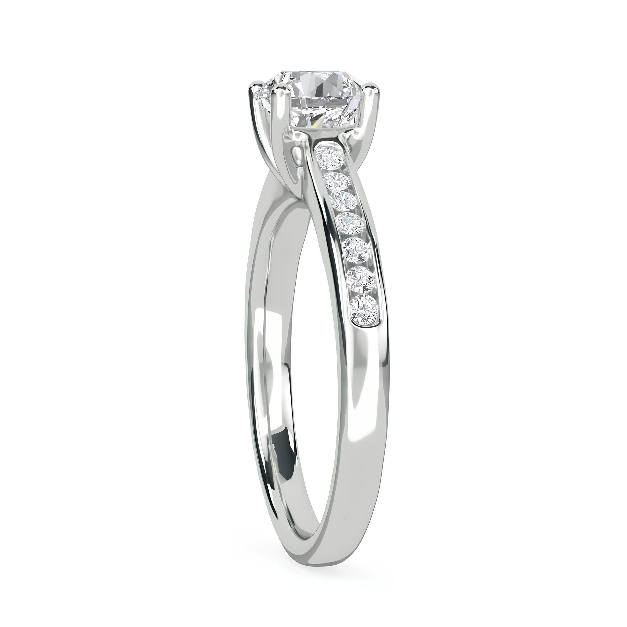 1.00 TCW Round Cut EF VS/SI Lab-Grown Diamond Ring – Platinum Engagement or Wedding Band for Women, Anniversary Gift