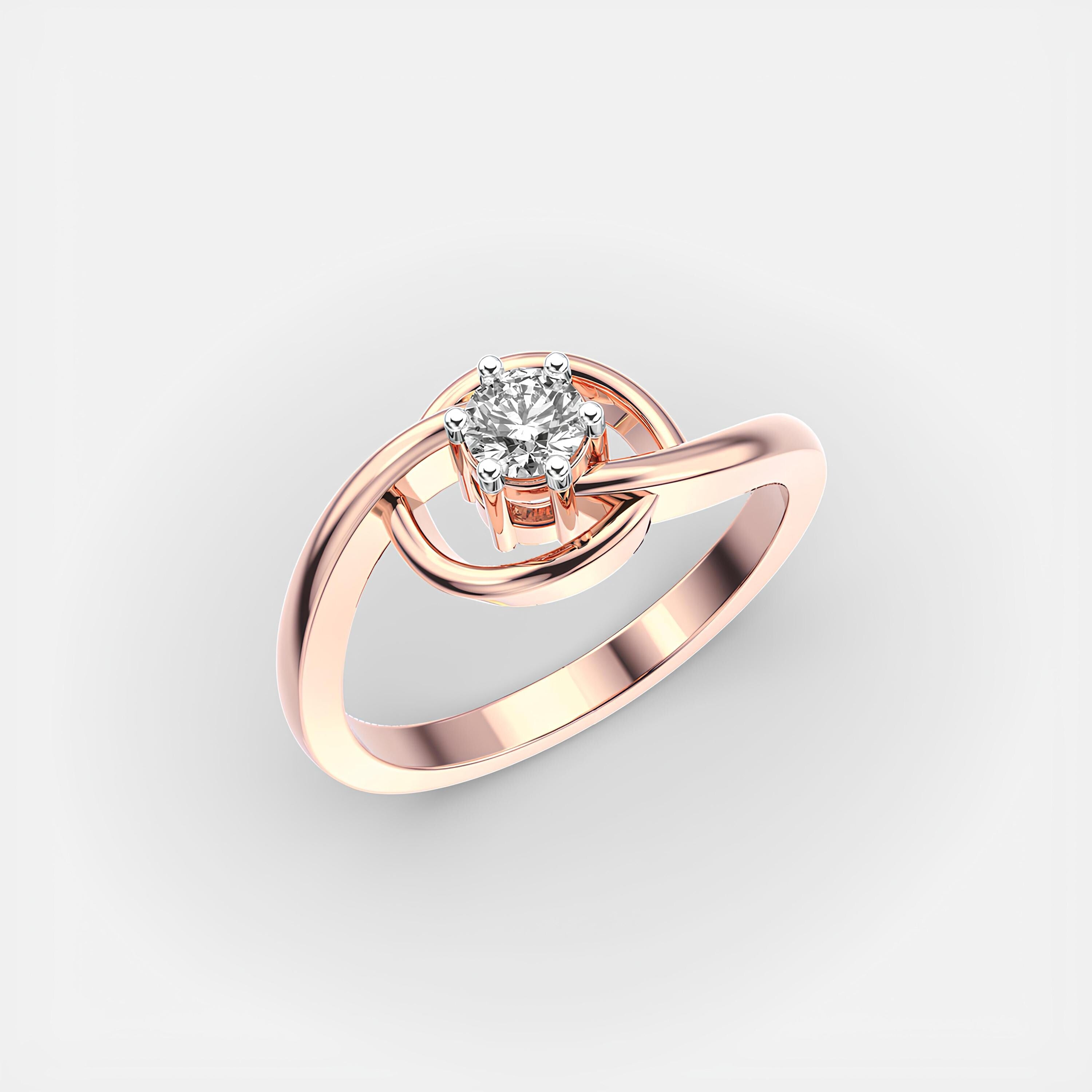 Round Cut EF VS/SI Lab-Created Diamond Wedding Band Women’s Engagement 14K Gold Ring