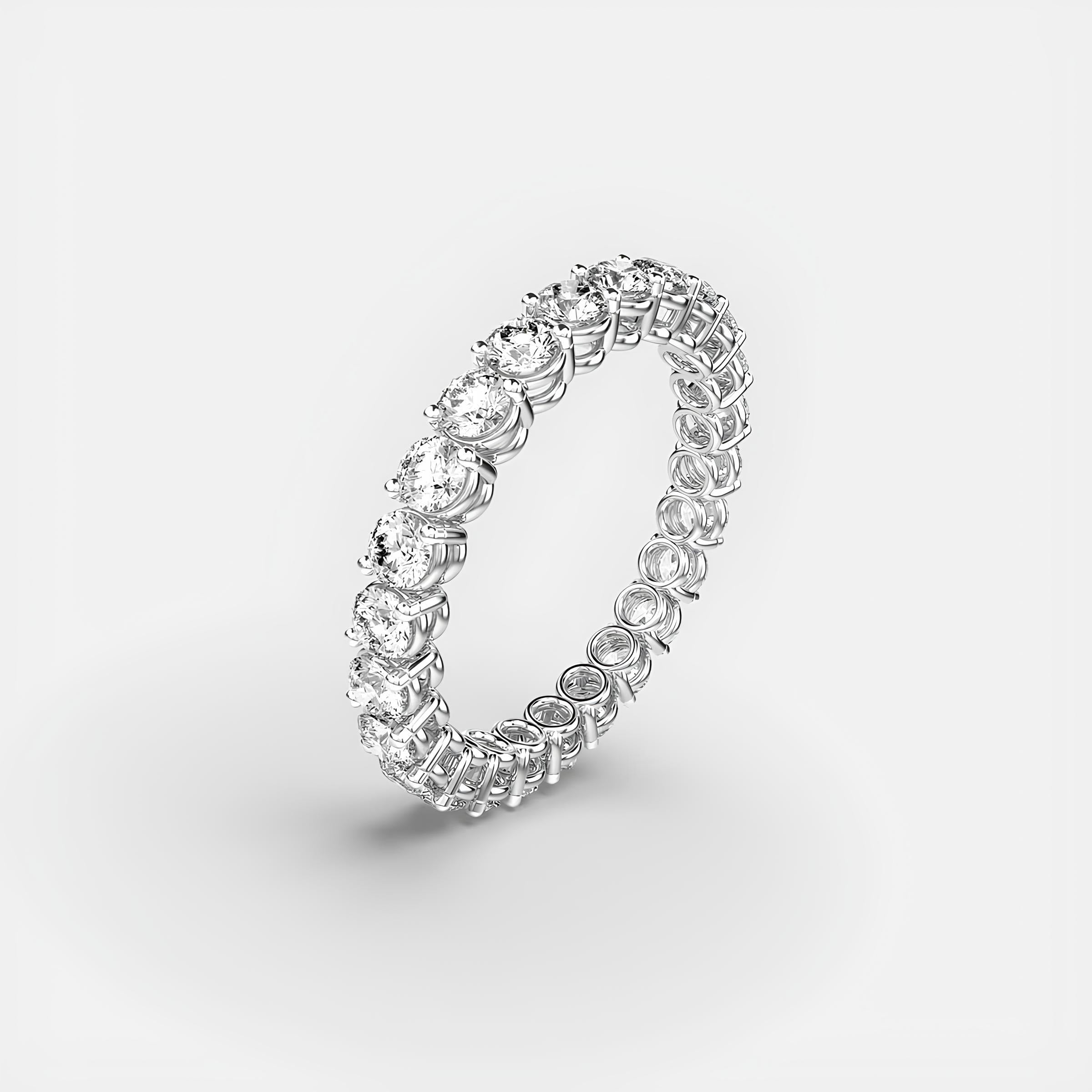 Round EF Lab-Created Diamond Full Eternity Wedding Band – 14K Solid Gold