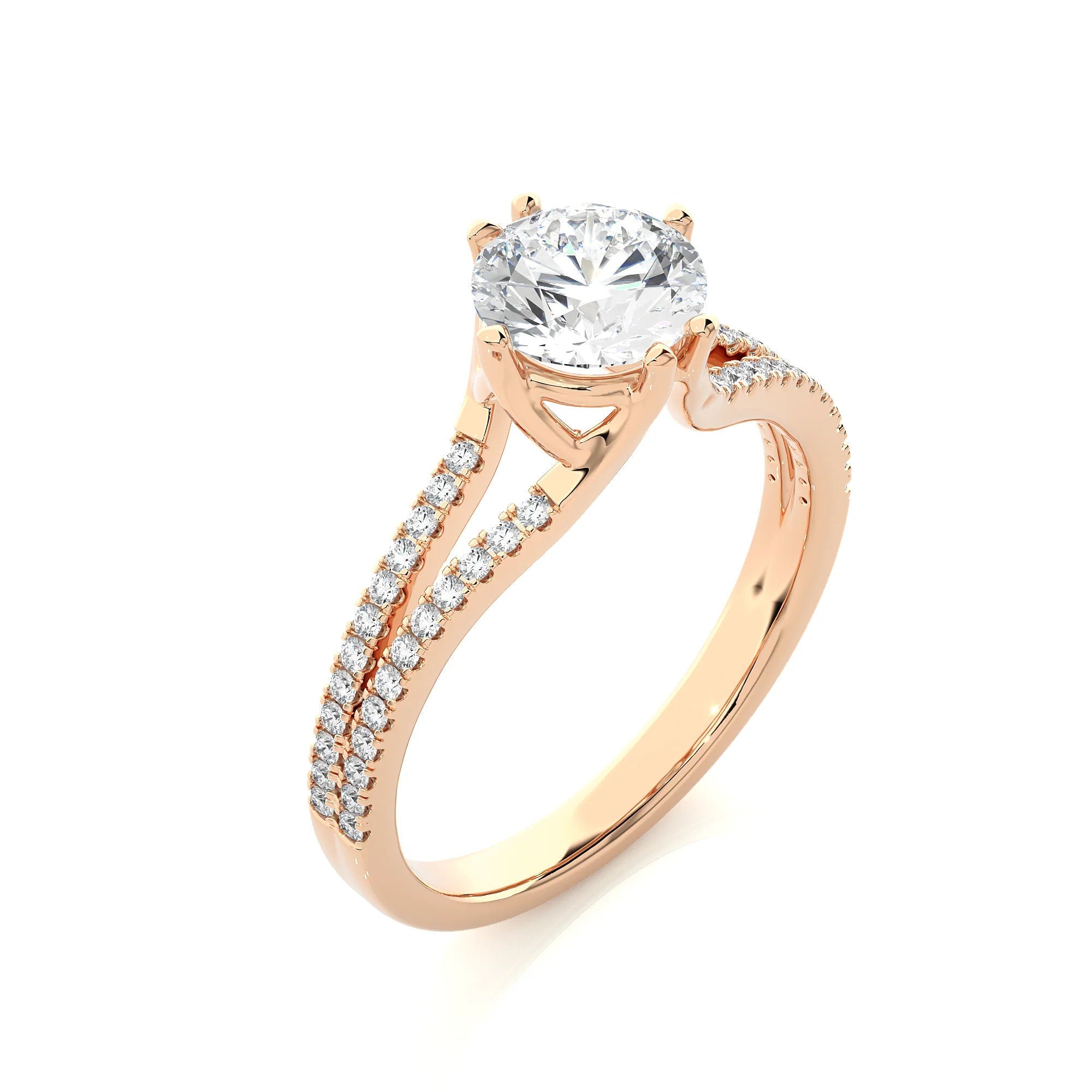 1.30 Ct IGI Certified EF VS/SI Lab Grown Diamond Solitaire Engagement Ring with 6-Prong Setting 14K Gold & Platinum