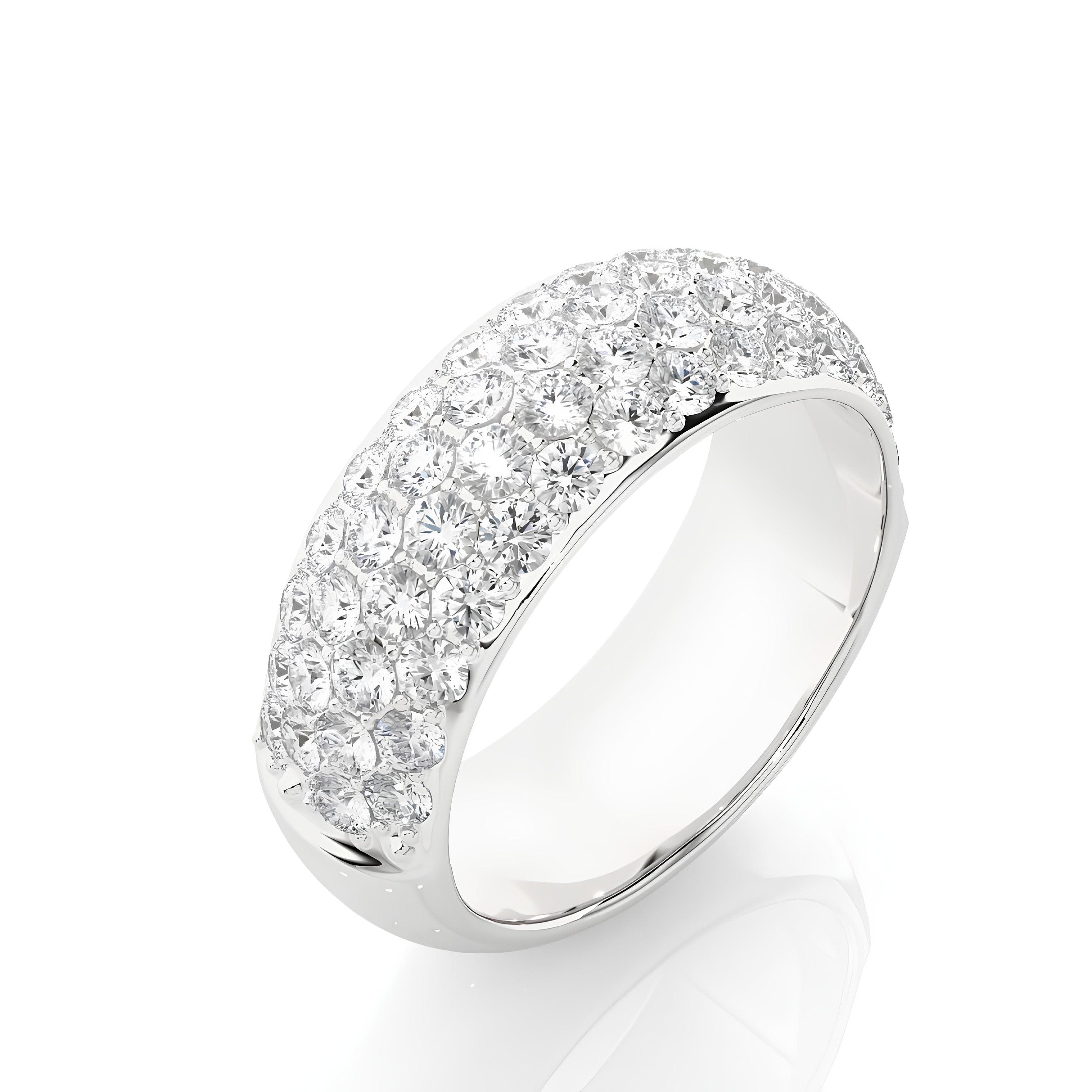 1.90 Carat Lab-Grown Diamond Cluster Eternity Wedding Band – Unique Diamond Ring 14K Gold