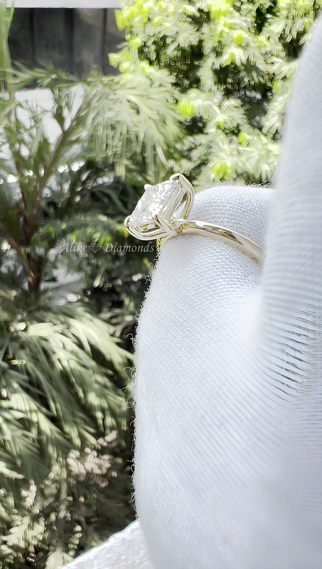 Solitaire Engagement Ring, 1.50 Ct Princess Cut Lab Grown Diamond Ring, Certified GH/SI Diamond 14K Yellow Gold Wedding Ring, Size 7