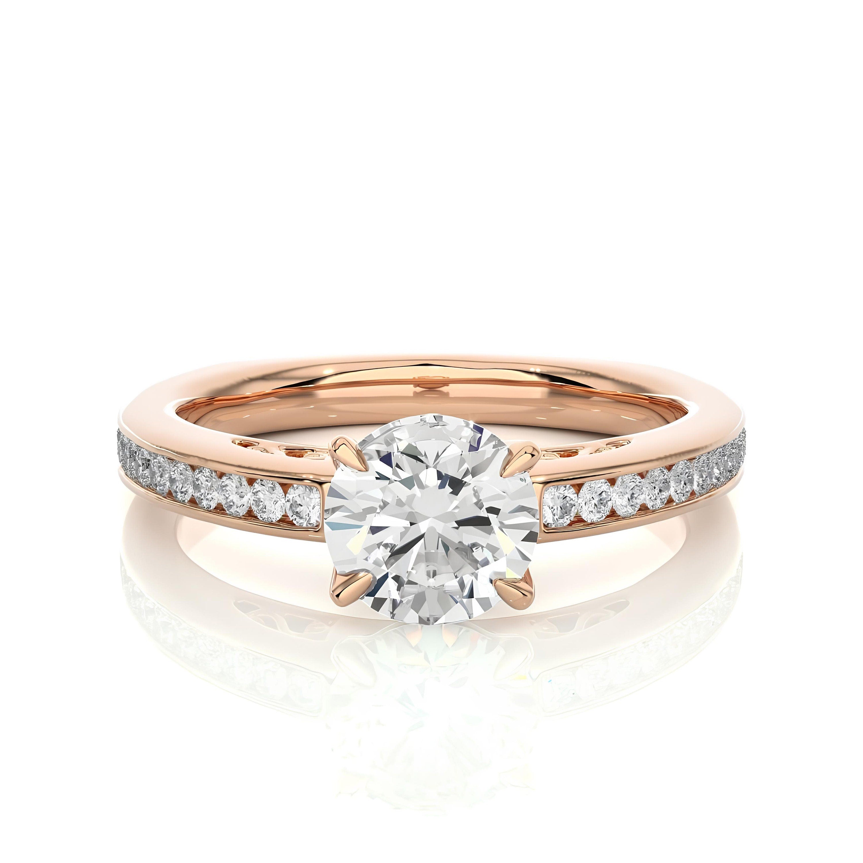 1.00 Ct IGI Certified EF VS/SI Lab-Grown Diamond Solitaire Engagement Ring / 14K Gold & Platinum Setting / Perfect Wedding or Anniversary Gift