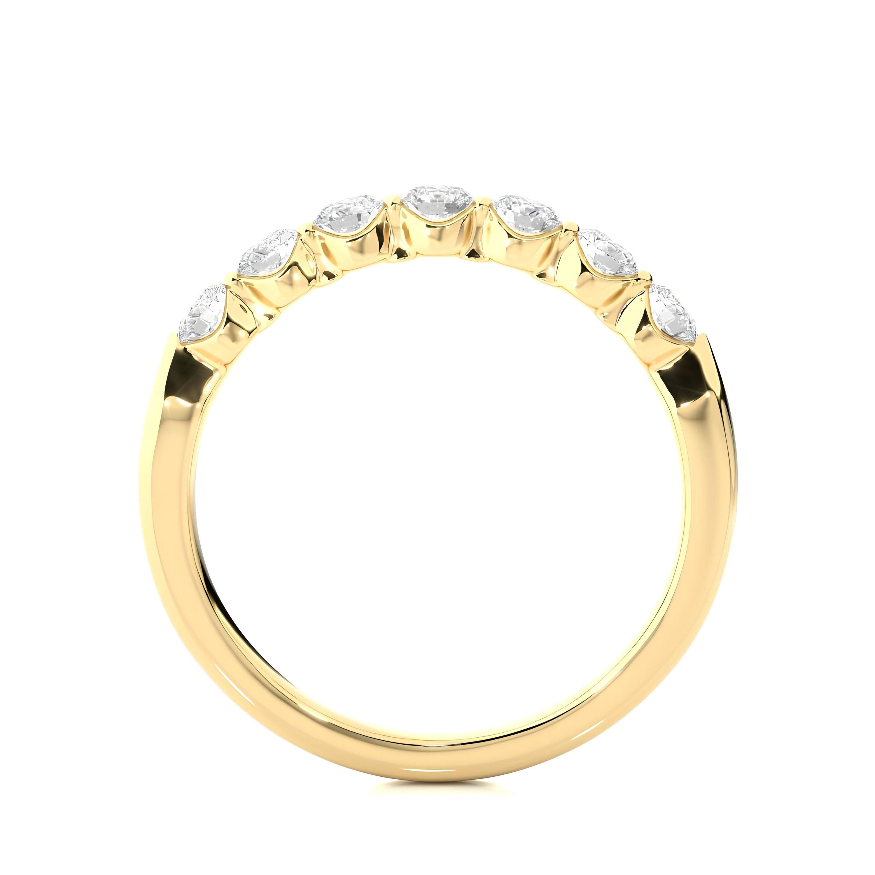 0.56 TW Lab-Grown Diamond Bar Set Eternity Ring 14K White Gold Stacking Wedding Band