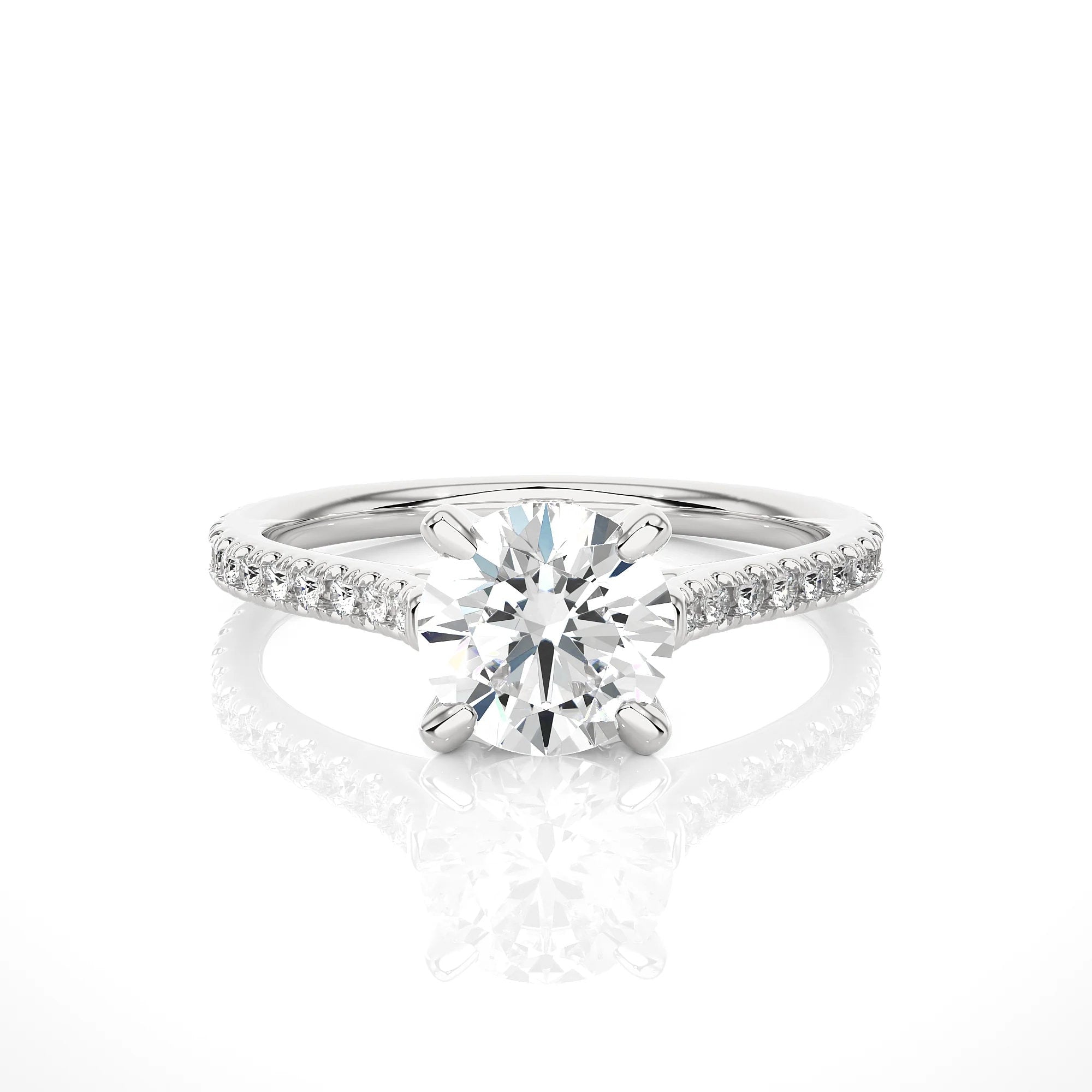 1.30 Ct EF VS/SI Certified Lab Grown Diamond Solitaire Engagement Ring / 14K Real Gold / Conflict-Free Lab-Grown Diamond