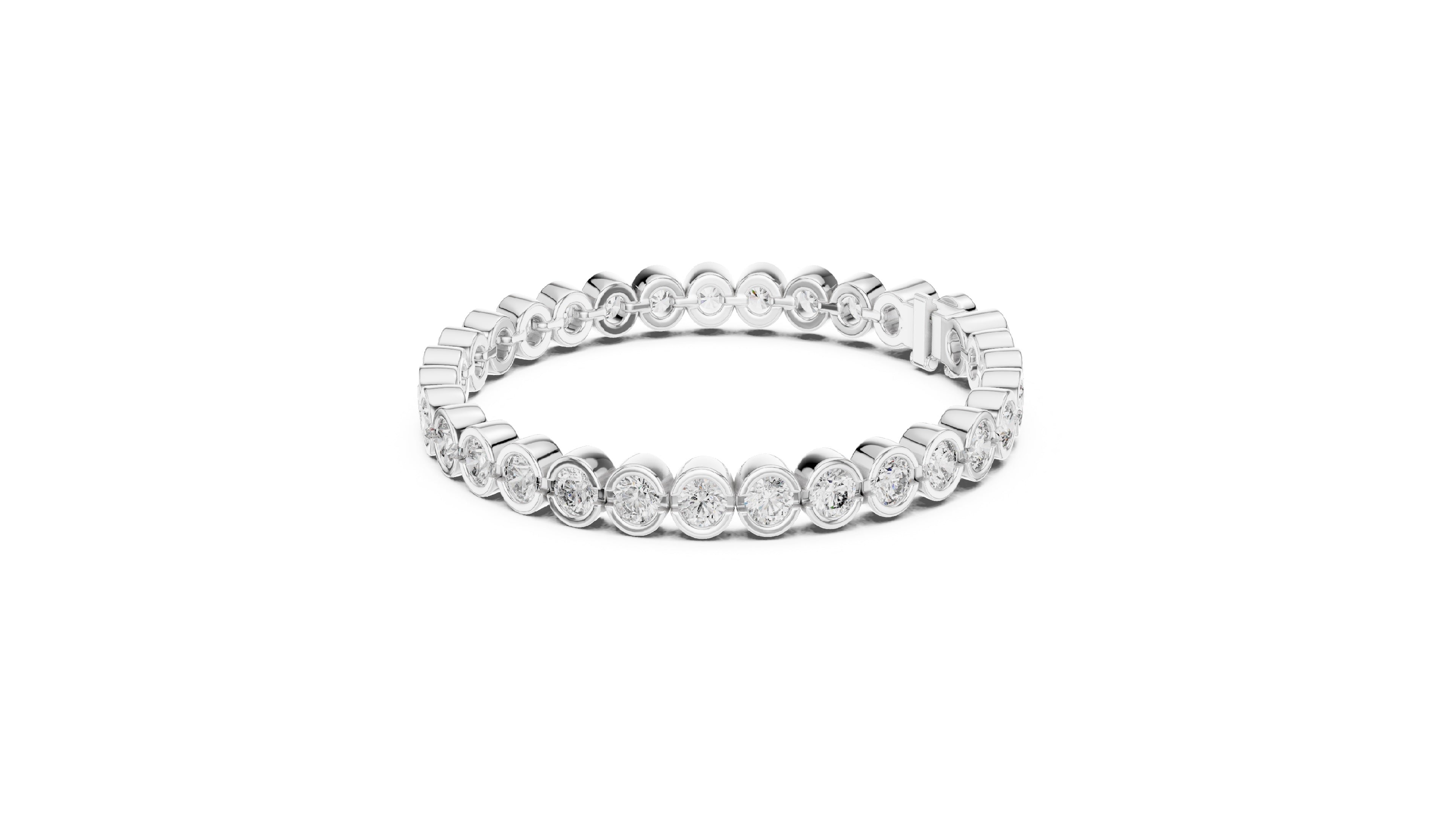 9.3 CT EF VS/SI Lab Grown Certified Round Cut Diamond Tennis Wedding Bracelet For Women's 14K White Gold
