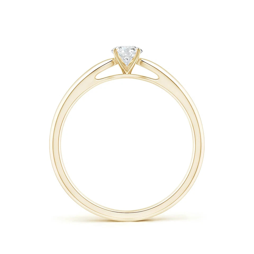 Certified 1.00 CT VS/SI Lab Grown Diamond Women's Wedding Ring 925 Sterling Silver With Vermeil Gold