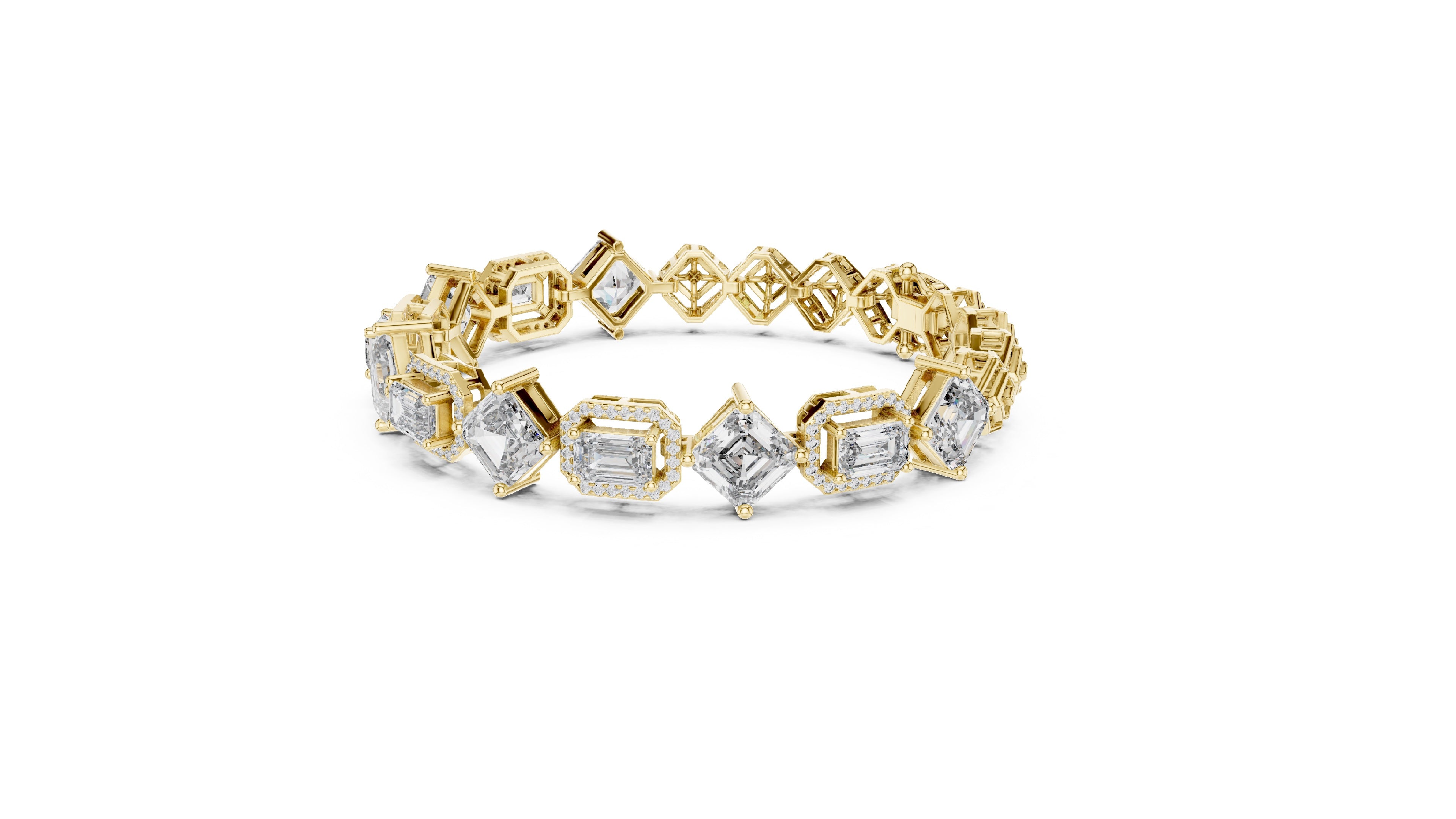 12.04 CT EF VS/SI Lab Grown Certified Diamond Tennis Wedding Bracelet For Women's 14K Yellow Gold