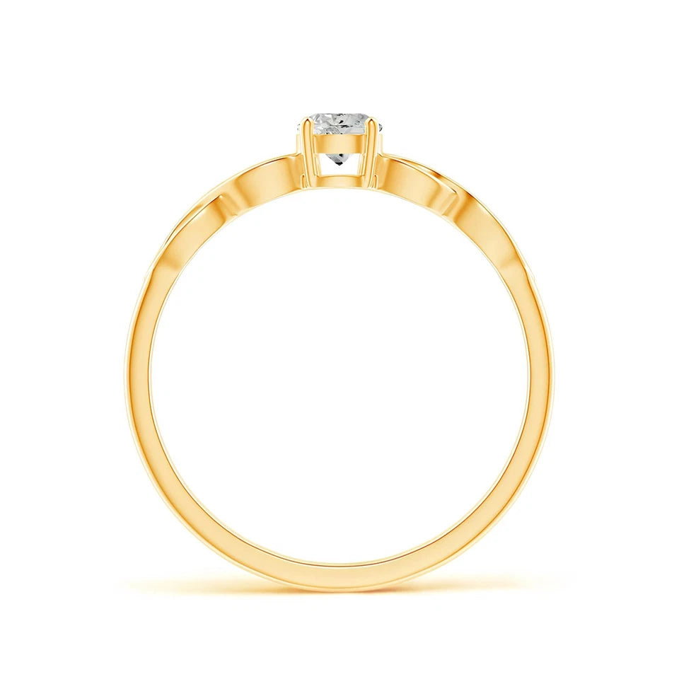 0.50 CT Certified EF Lab Grown Diamond Women's Engagement Ring 925 Sterling Silver With Vermeil Gold