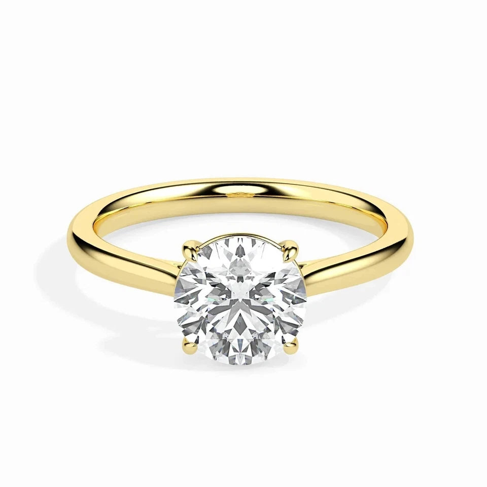 1 CT Certified EF VS/SI Lab Grown Diamond Women's Engagement Ring 925 Sterling Silver With Vermeil Gold