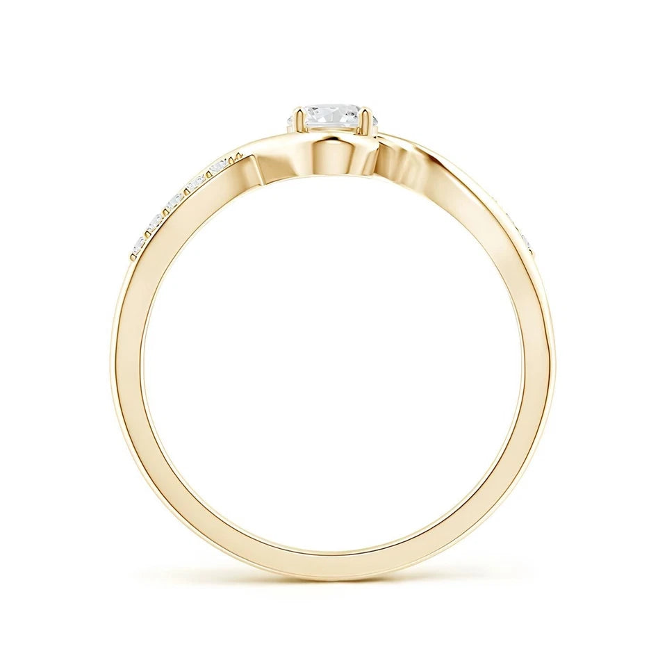 1.10 CT Certified VS/SI Lab Grown Diamond Studded Nordic Gold Ring (Demi-Fine)