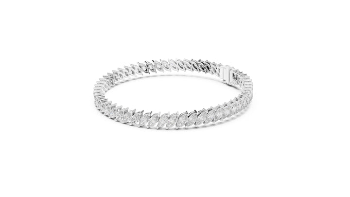 8.4 CT EF VS/SI Lab Grown Certified Marquise Cut Diamond Tennis Wedding Bracelet For Women's 14K White Gold