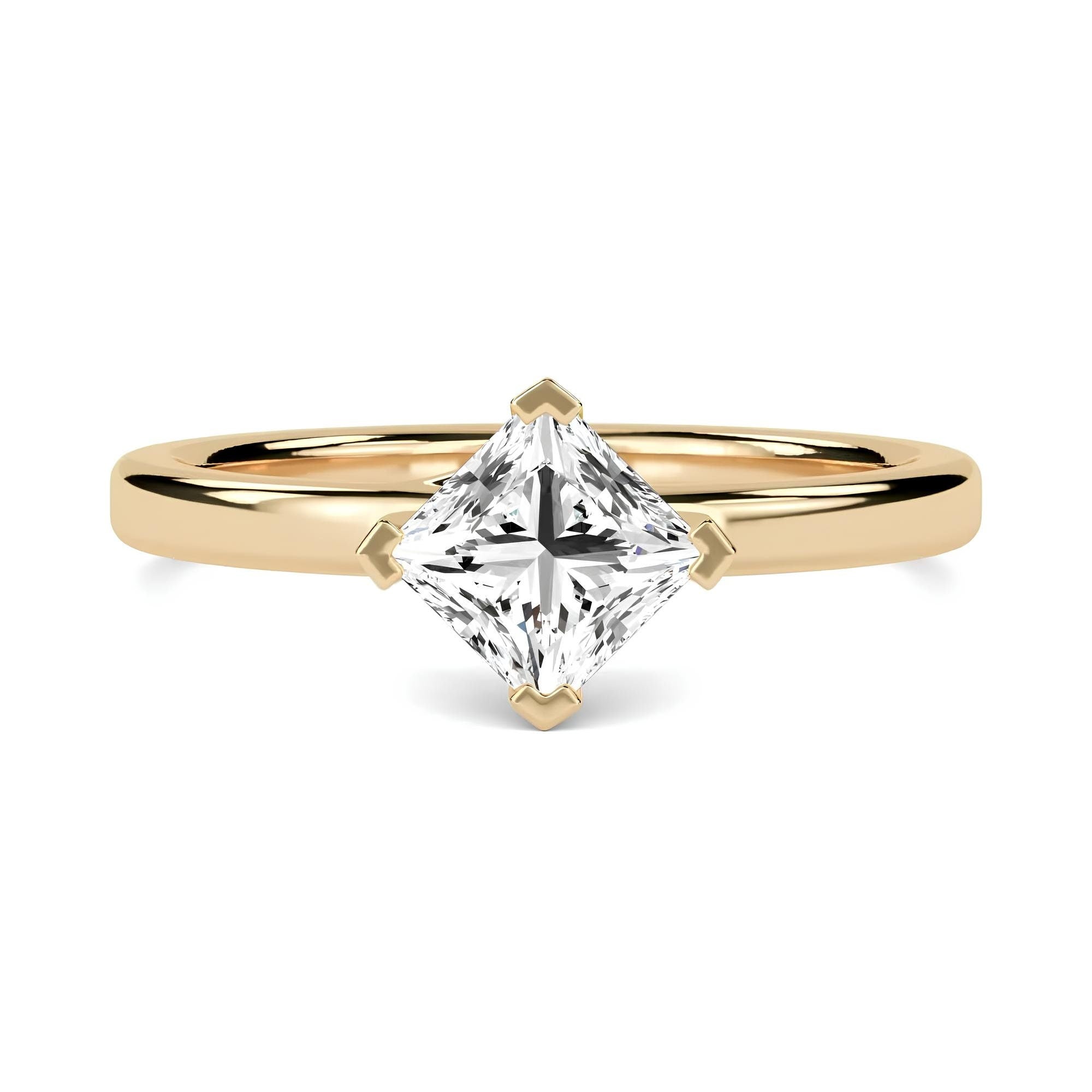 1.00 CT EF VS/SI Lab-Grown Princess Cut Diamond Solitaire Engagement Ring – 14K Solid Gold Wedding Ring | Anniversary or Valentine’s Gift for Her