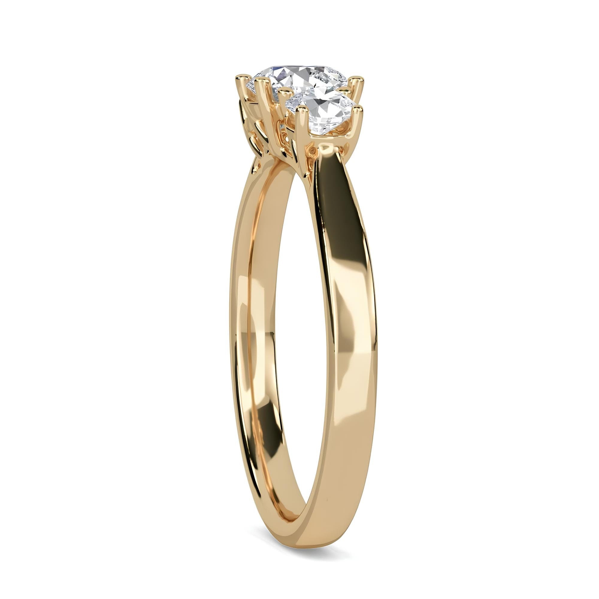 3 Stone Round Diamond Engagement Ring, GH SI Lab Grown Diamond Ring, Promise Ring, Wedding Ring, Diamond Ring for Her, Gift For Her