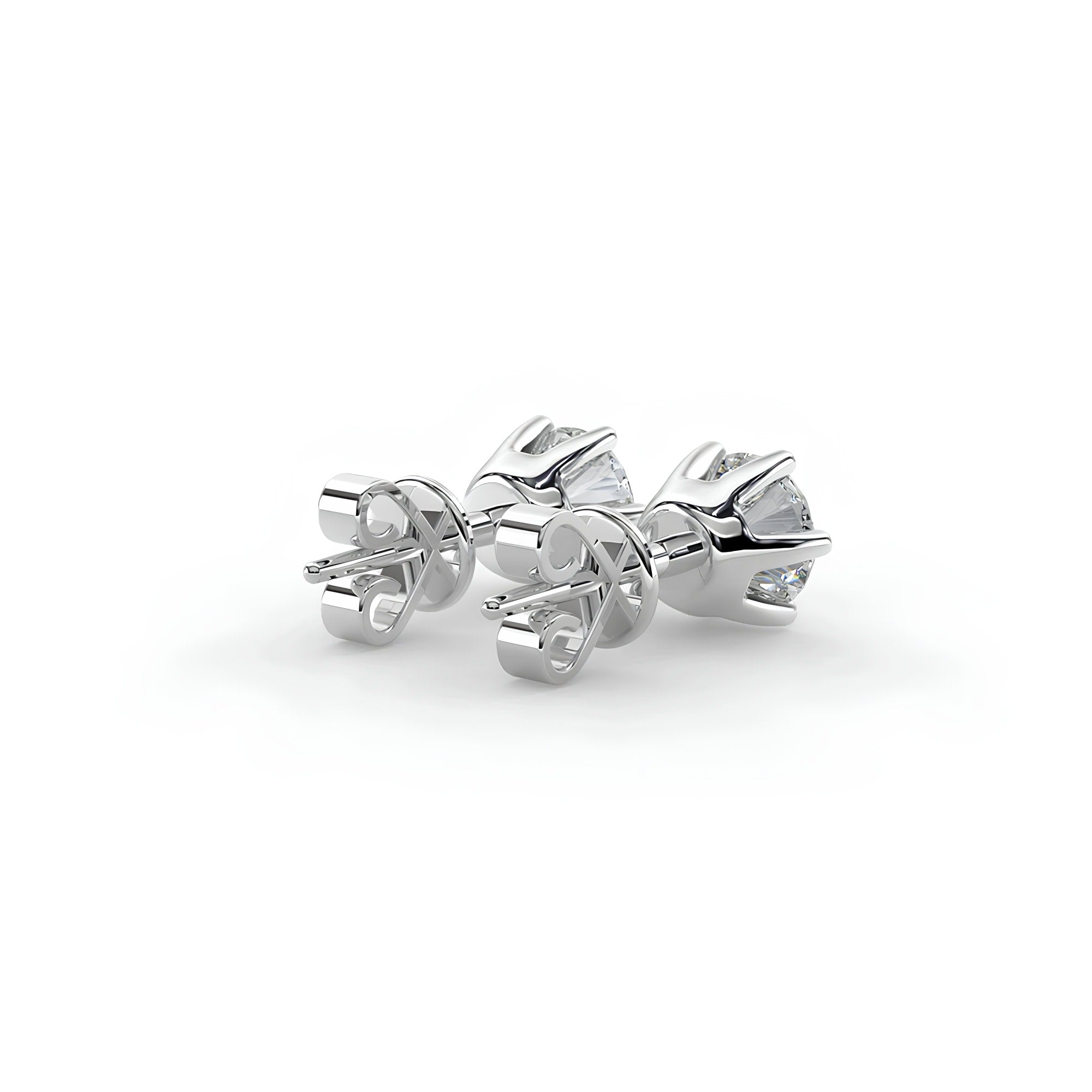 Dazzling Lab Grown Diamond Stud Earrings -Sparkling 6 Prong Round Cut Design,Perfect for Wedding, Engagement,Birthday, and Anniversary Gifts