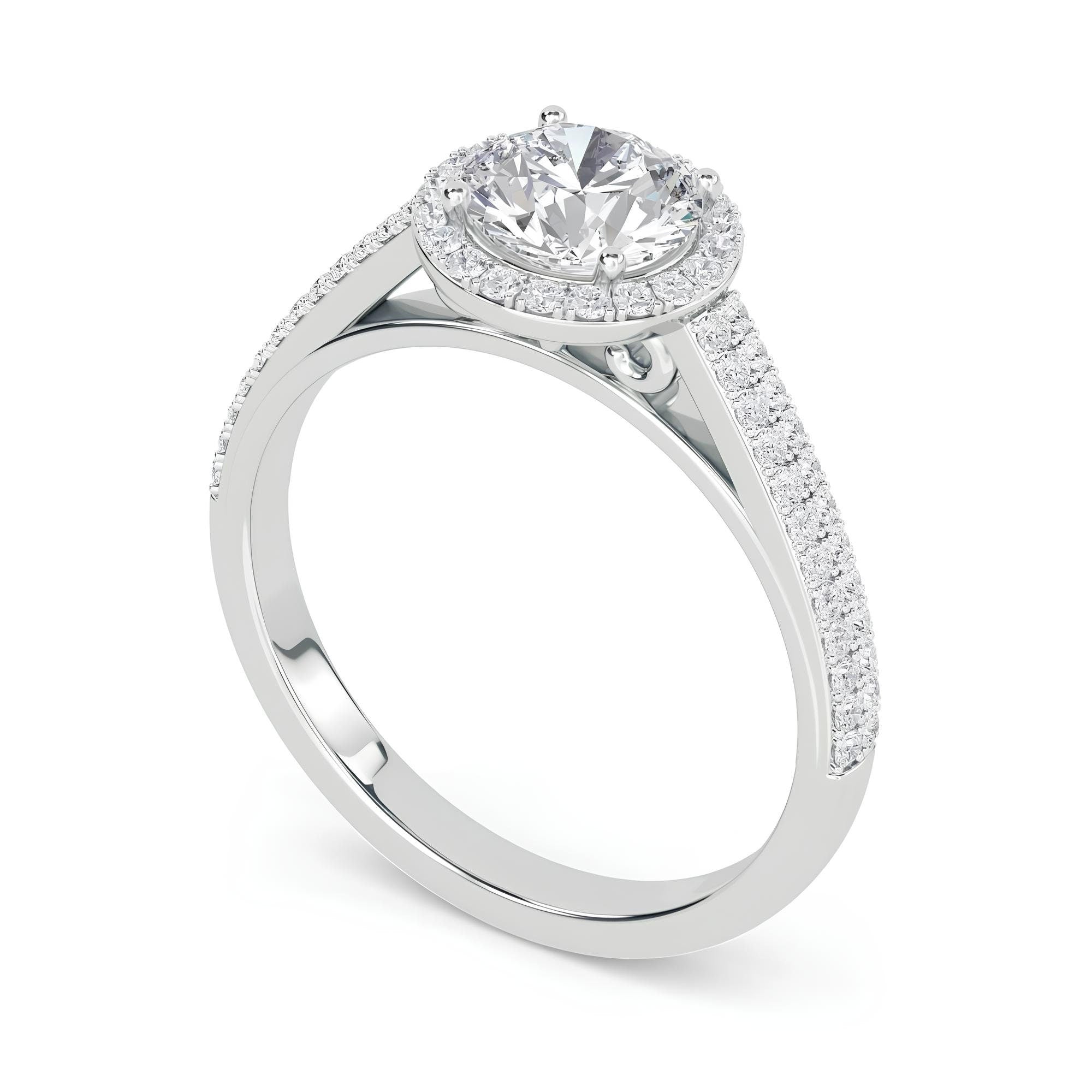 Blissful Bloom 1.00 CT Round Lab-Grown Diamond Ring for Women – EF VS/SI Certified Engagement or Wedding Band