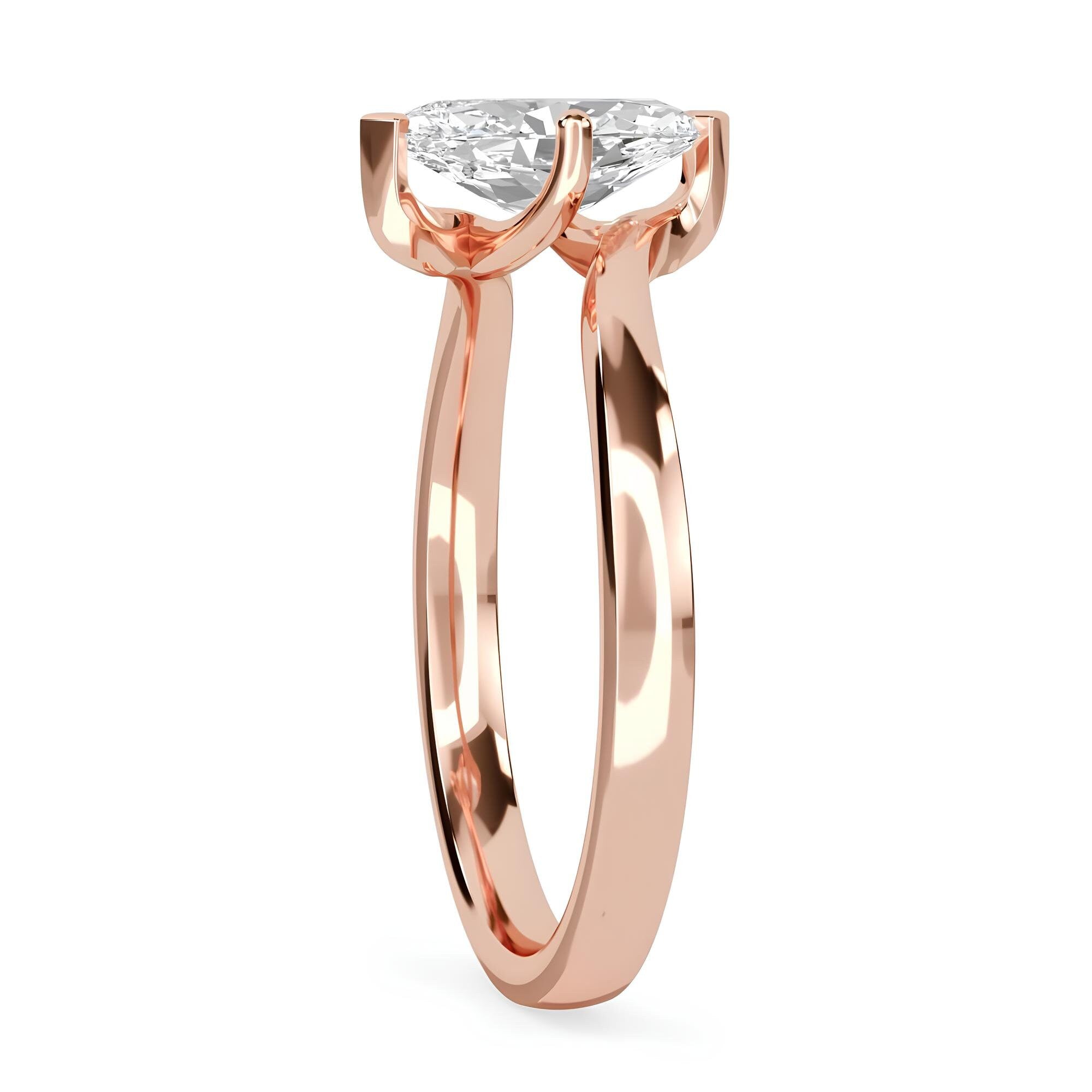 1.00 Ct Marquise Cut Lab-Grown Diamond Solitaire Engagement Ring EF VS/SI Certified Diamond in 14K Gold or Platinum