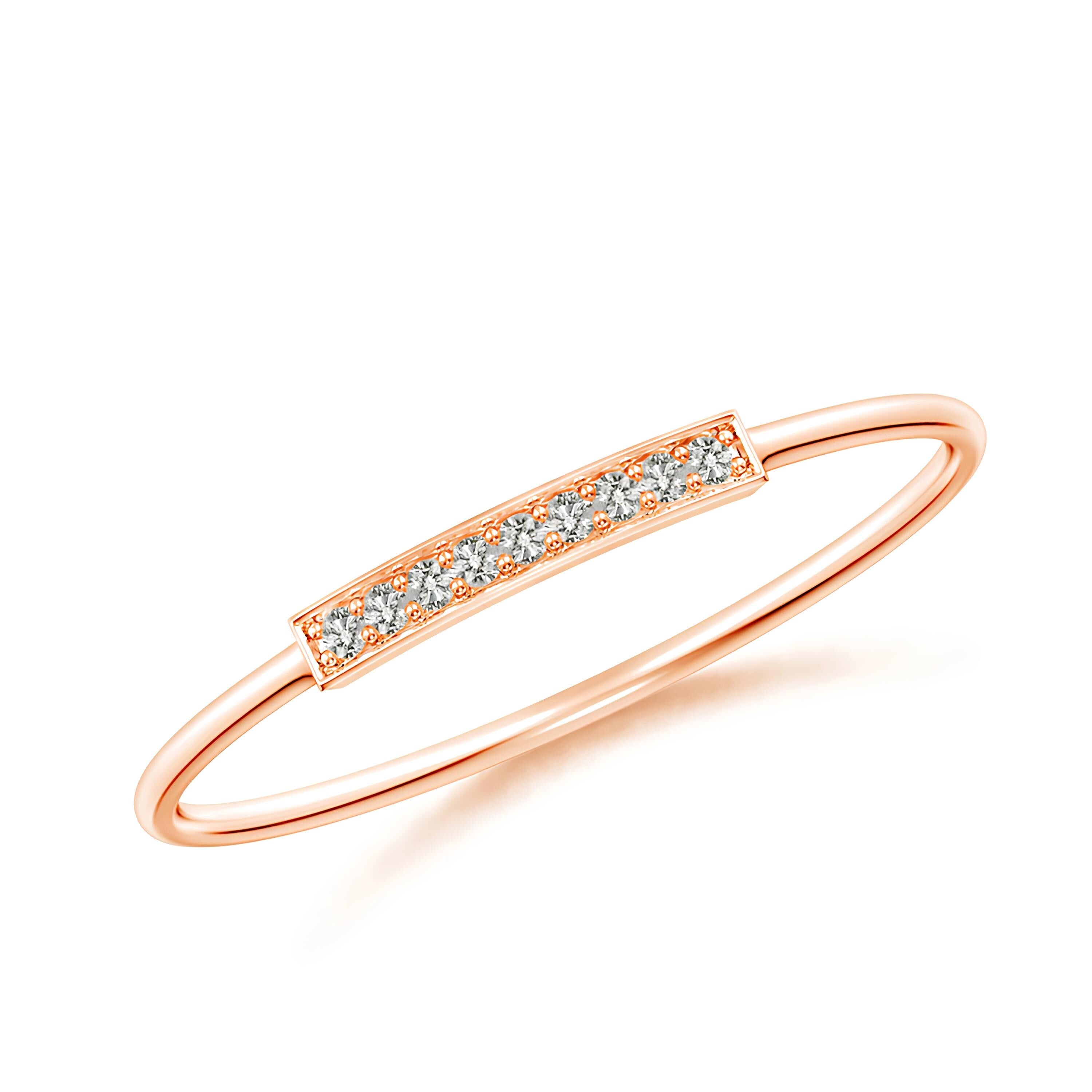 Round Diamond Ring Lab Created Diamond Engagement Band Woman's Half Eternity Wedding Ring in 14K Solid Rose Gold