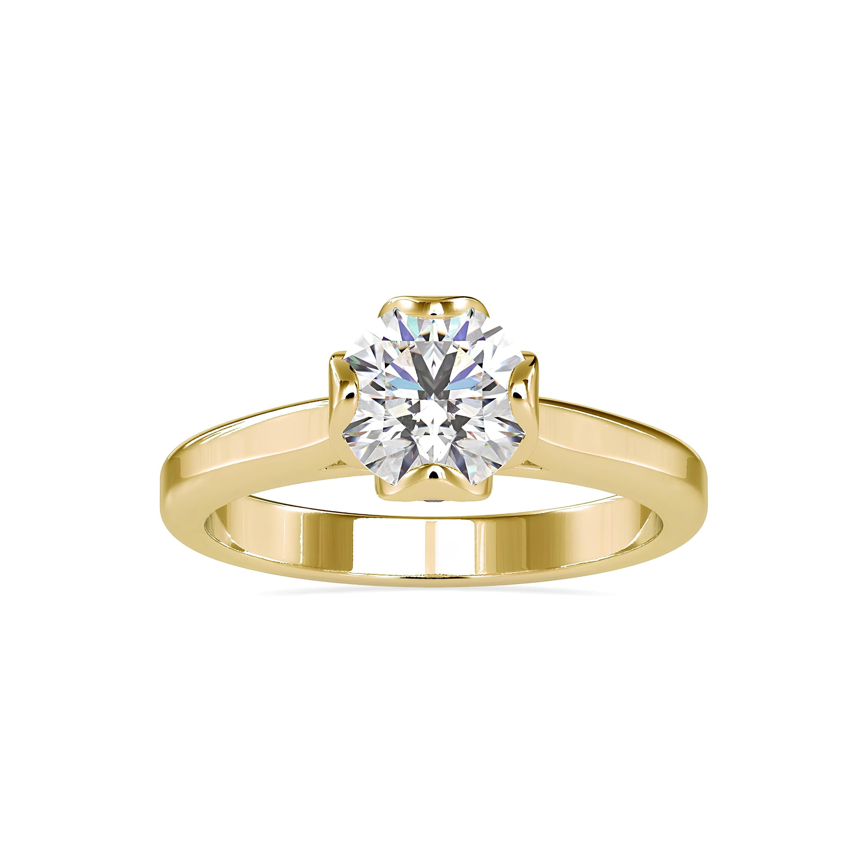 IGI Certified 0.25–2.00 Ct Lab-Grown Diamond Solitaire Engagement Ring – EF VS/SI Diamond in 14K Solid Gold