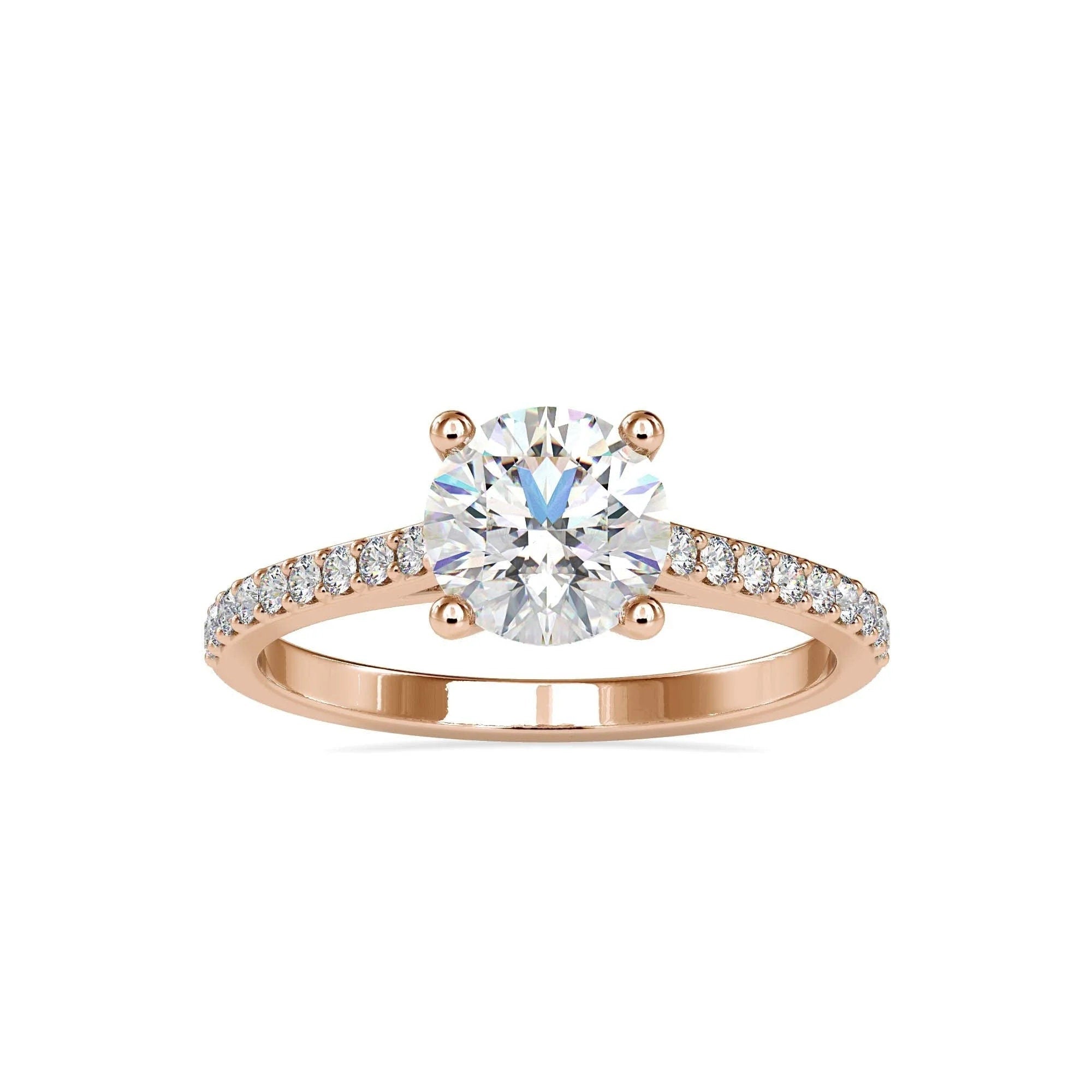 1.37 CT Certified EF VS/SI Lab-Grown Diamond Solitaire Engagement Ring – 14K Real Gold with Conflict-Free Diamonds