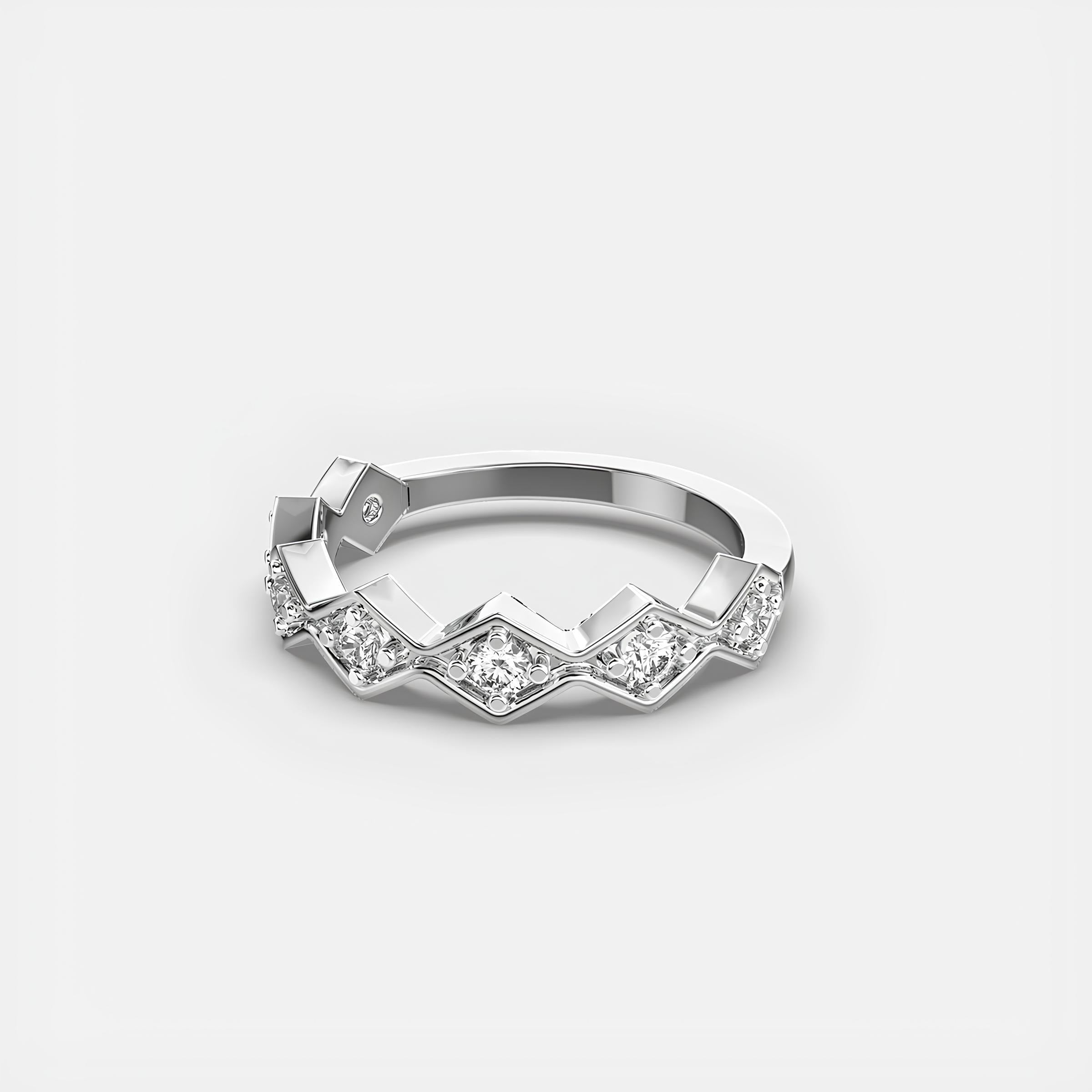 Round Cut EF VS-SI Lab-Grown Diamond Half Eternity Band – Stackable Anniversary Gift Ring 14K Gold