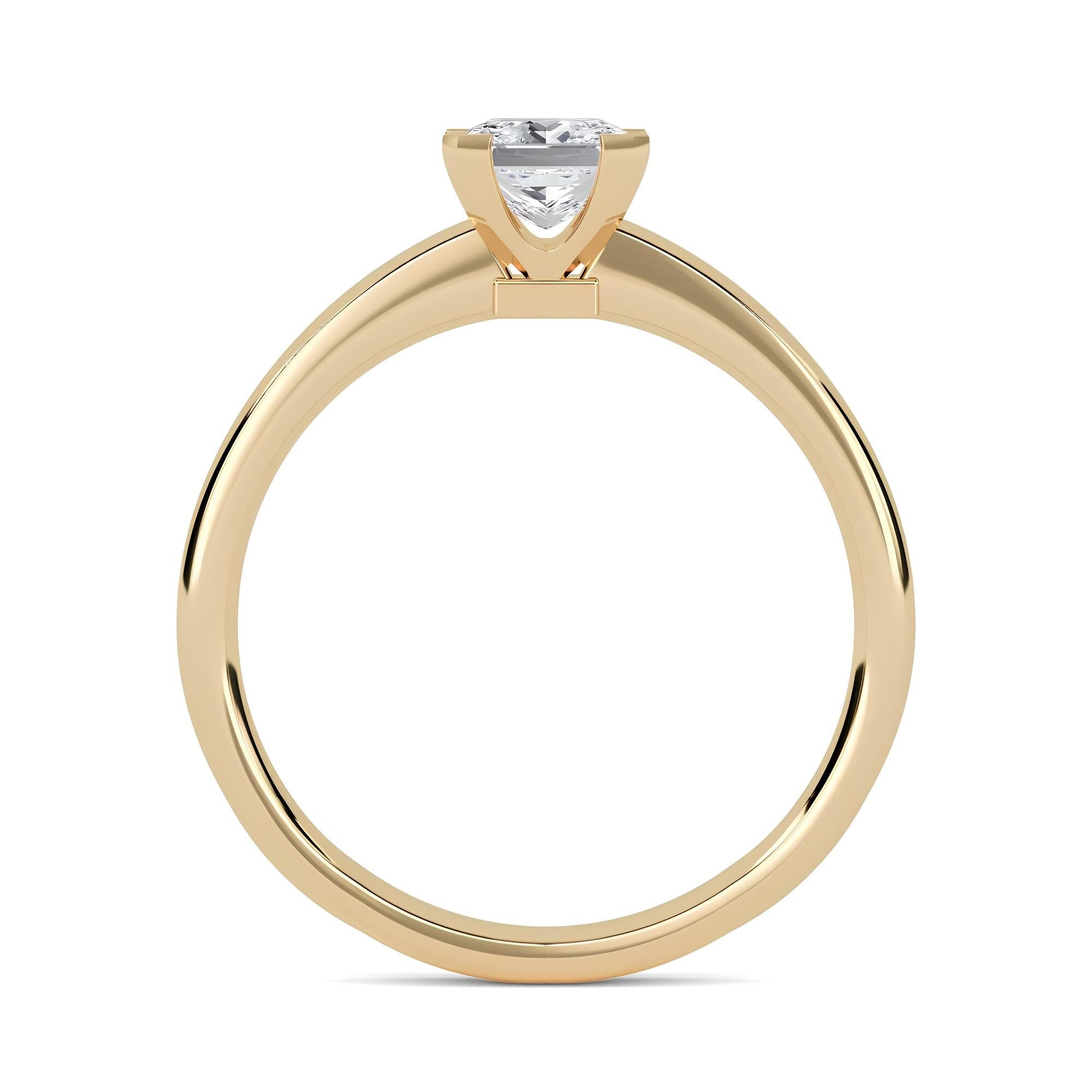 1.00 Ct EF-VS/SI Lab-Grown Princess Cut Diamond Solitaire Engagement Ring 14K Solid Gold Wedding Band & Anniversary Gift