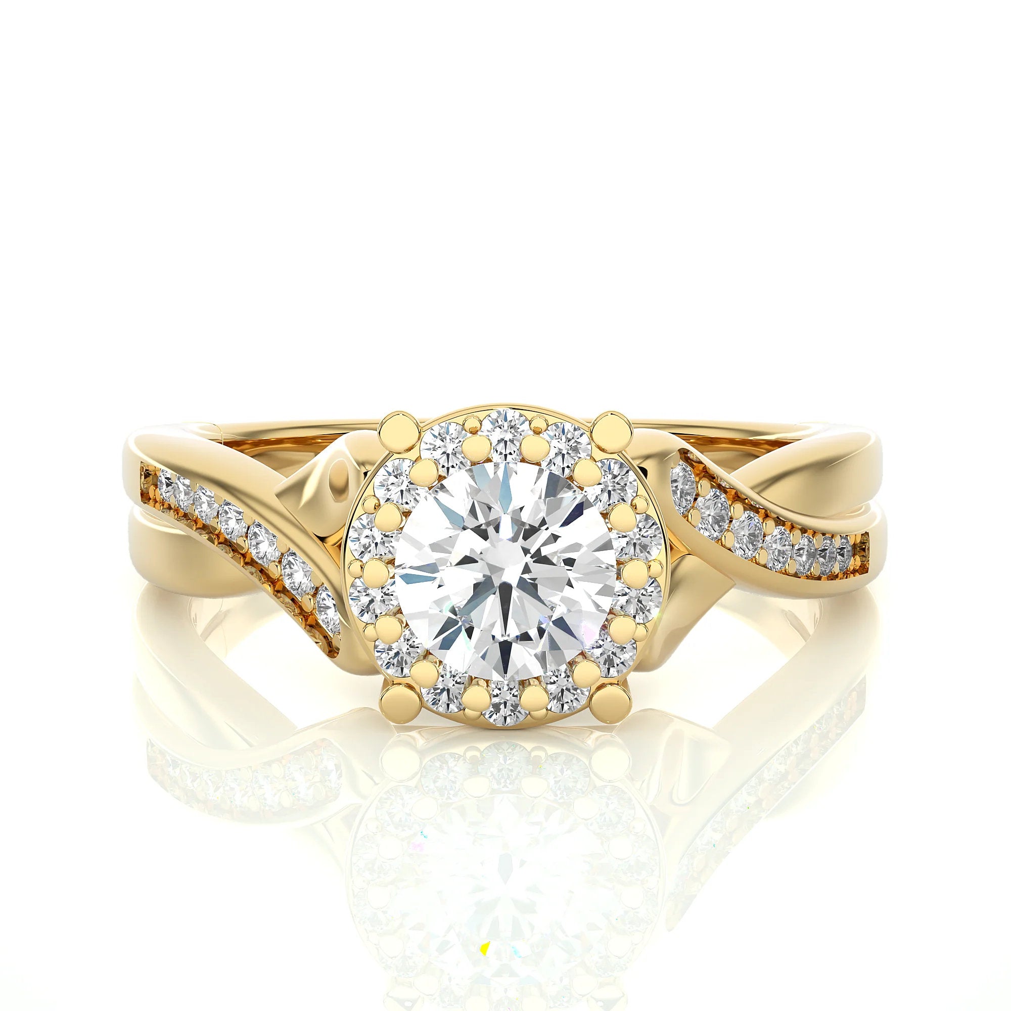IGI Certified 1.00 Ct EF VS/SI Lab-Grown Diamond Infinity Engagement Ring 14K Real Gold