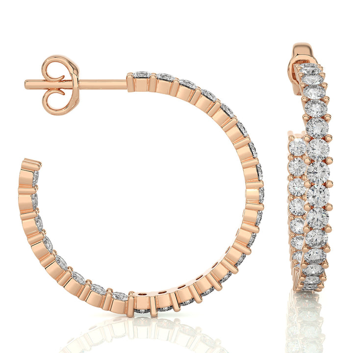 14K Gold Round EF VS/SI Lab-Grown Diamond Half Hoop Earrings Minimalist Prong Setting Design with Ethically Sourced Sparkle.