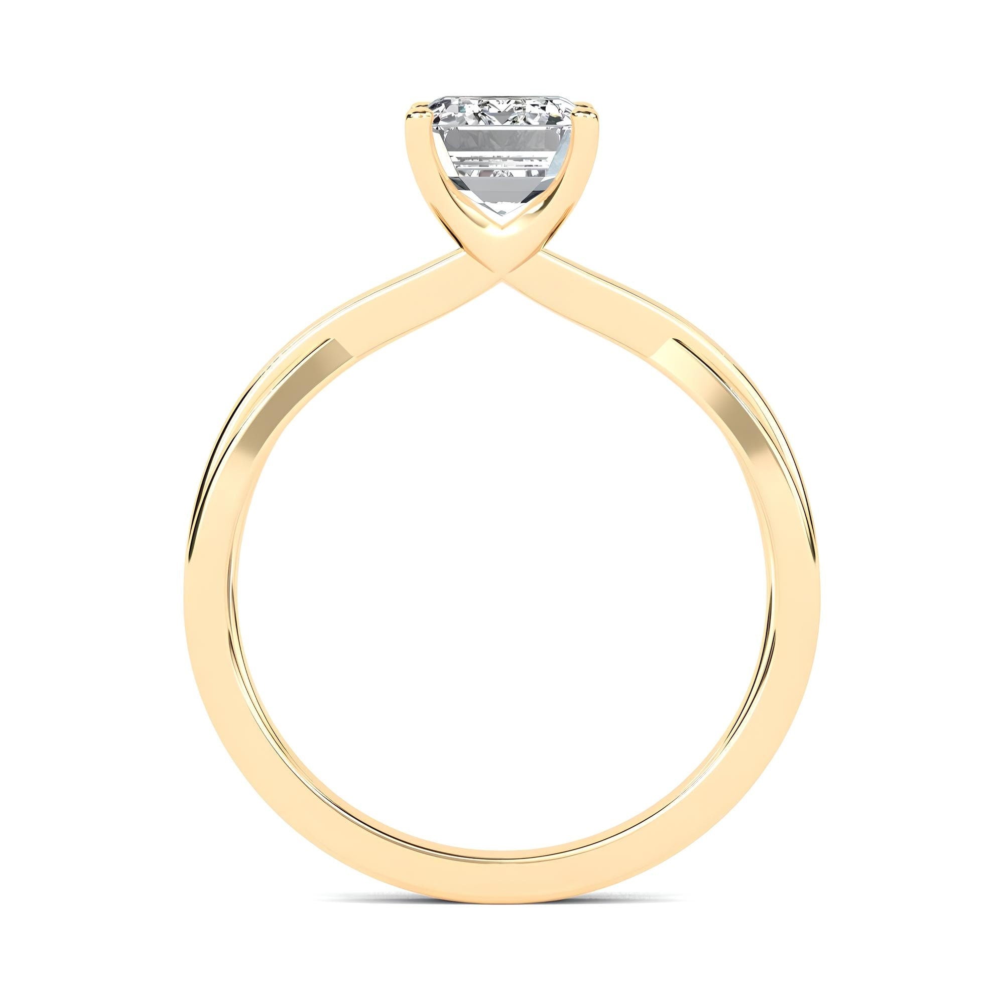 1.00 Ct Emerald Cut Lab-Grown Diamond Solitaire Engagement Ring EF VS/SI Certified Diamond in 14K Gold or Platinum