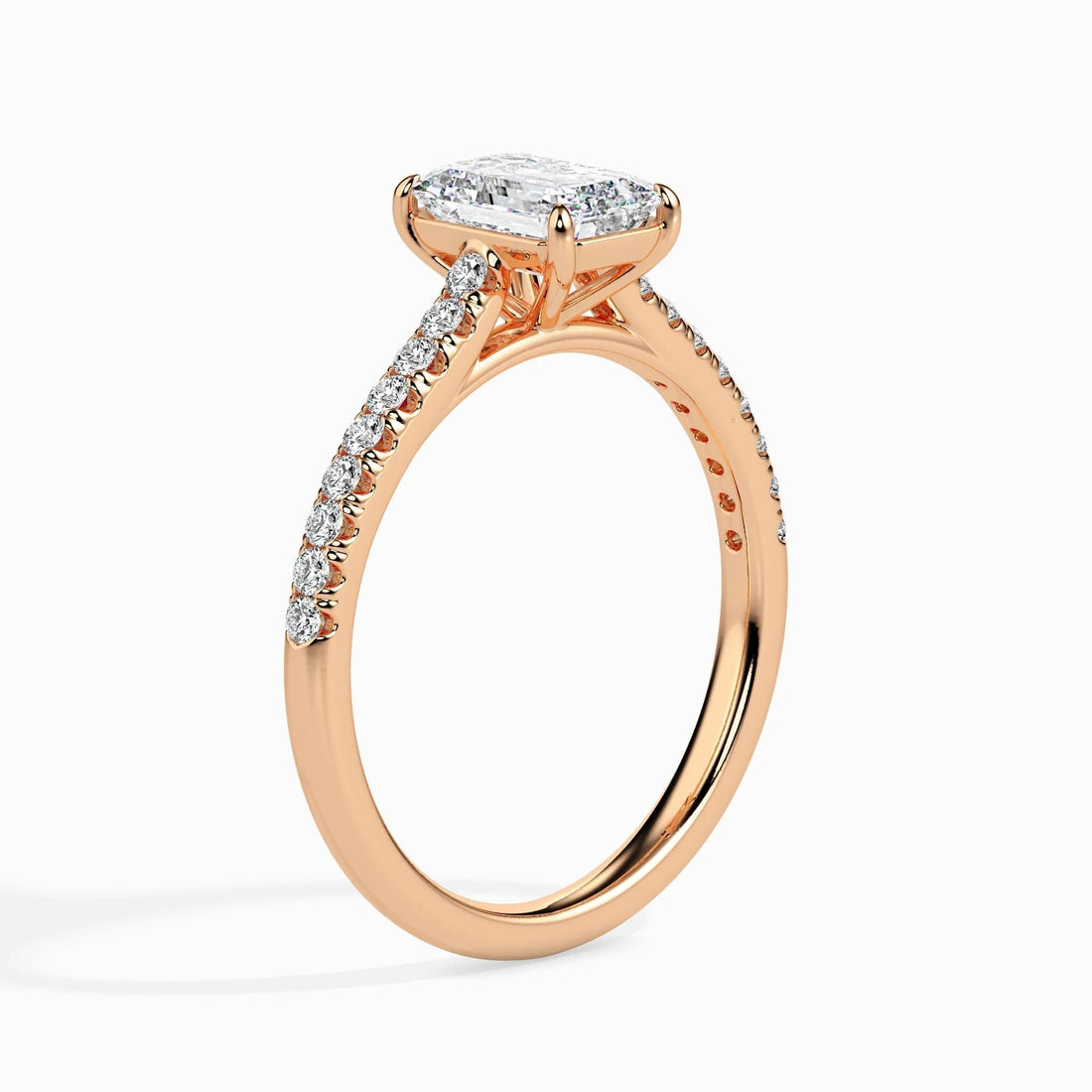 Certified 0.50 Ct EF VS/SI Lab-Grown Emerald Cut Diamond Solitaire Engagement Ring – Conflict-Free Diamond Set in 14K Solid Gold