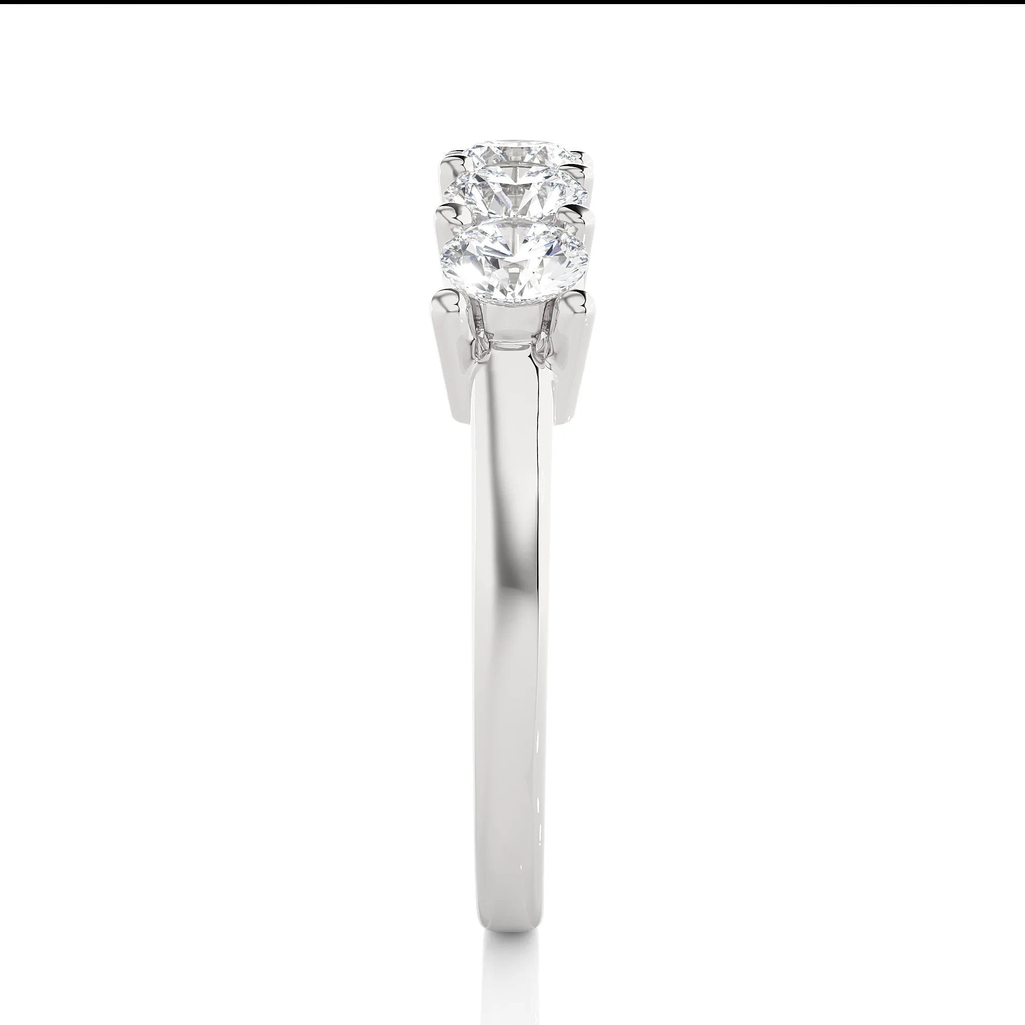 4MM Five-Stone Lab-Created Diamond Band for Women VS/SI Round Diamonds | Wedding, Stackable, Anniversary Gift, 14K Gold