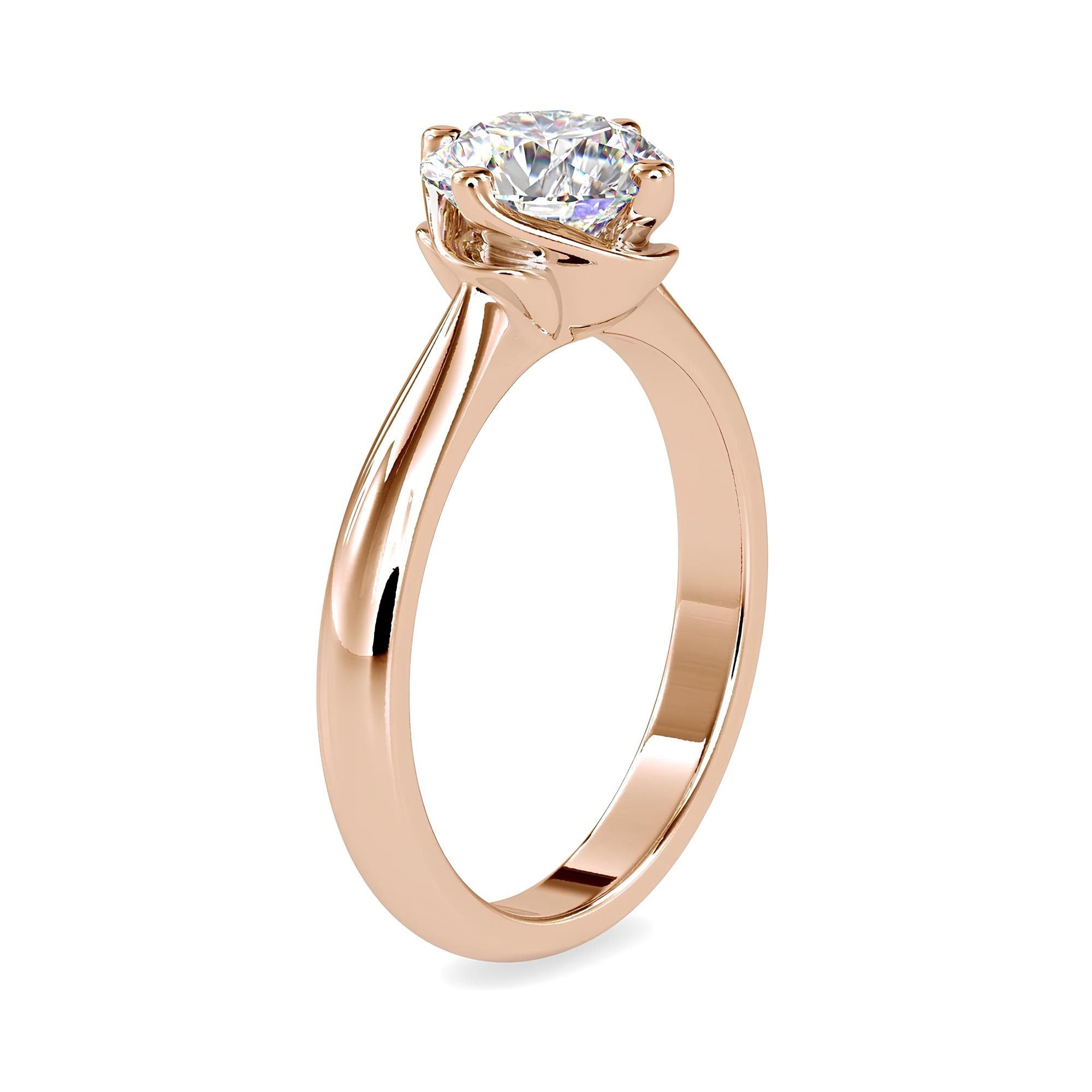 IGI Certified Lab-Grown Diamond Solitaire Engagement Ring (0.25–2.00 Ct) – EF VS/SI Diamond in 14K Real Gold – Ideal for Wedding or Anniversary