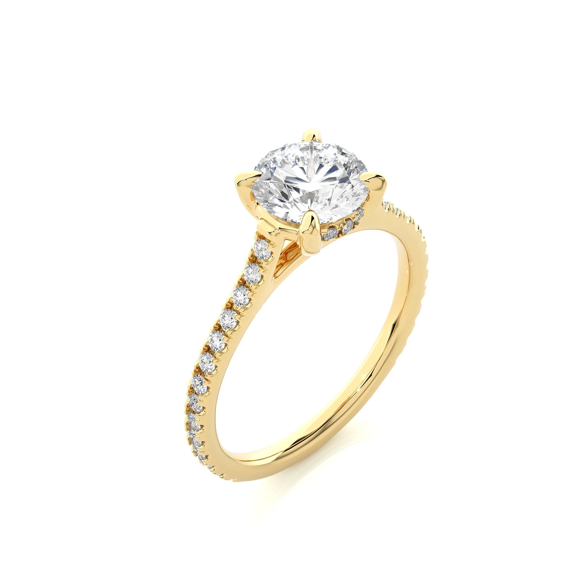1.30 Ct EF VS/SI Certified Lab Grown Diamond Solitaire Engagement Ring / 14K Real Gold / Conflict-Free Lab-Grown Diamond