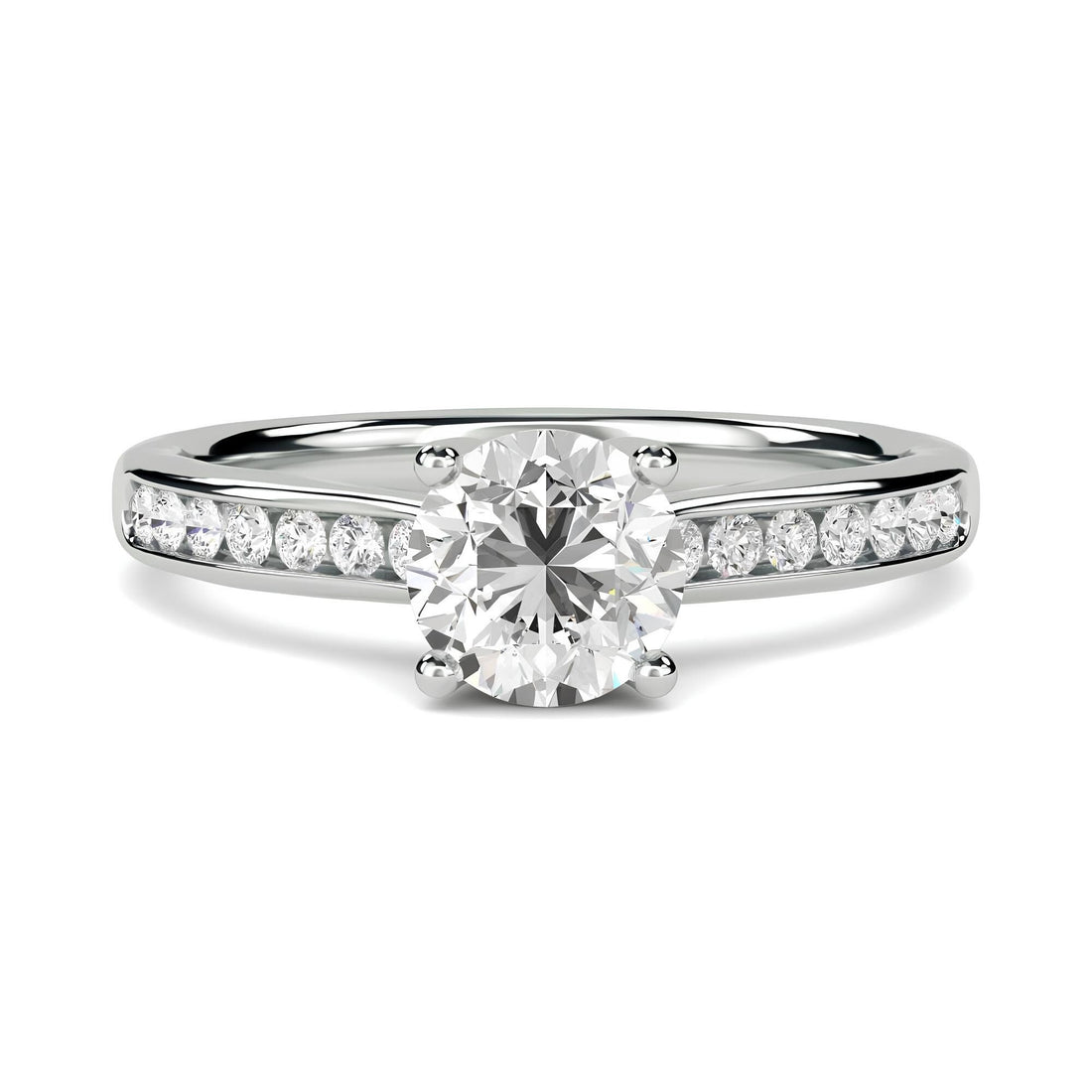 1.00 TCW Round Cut EF VS/SI Lab-Grown Diamond Ring – Platinum Engagement or Wedding Band for Women, Anniversary Gift