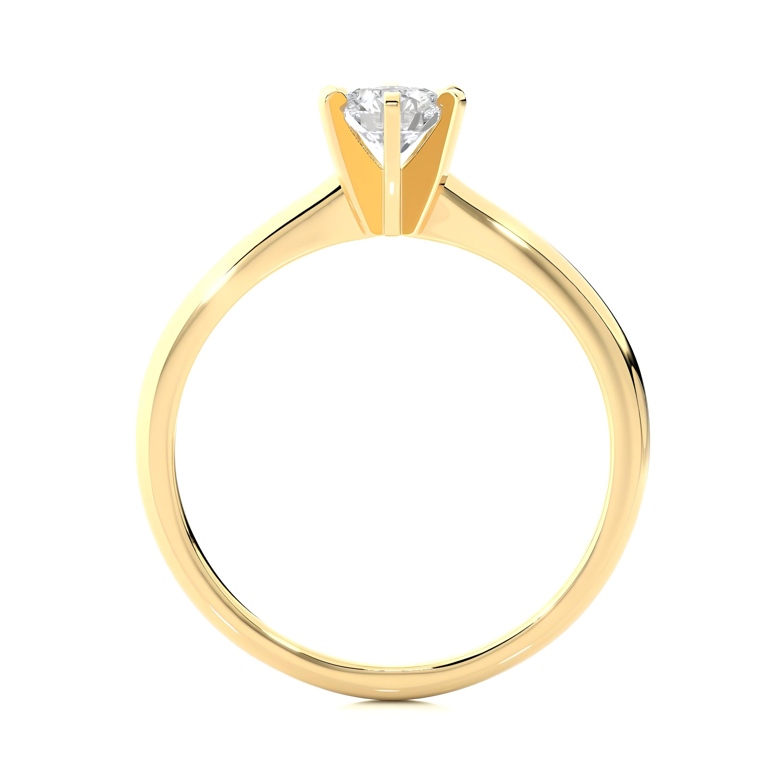 IGI Certified Lab Grown Diamond Solitaire Engagement Ring – 0.25 to 2.00 Ct EF VS/SI Conflict-Free Diamond in 14K Real Gold