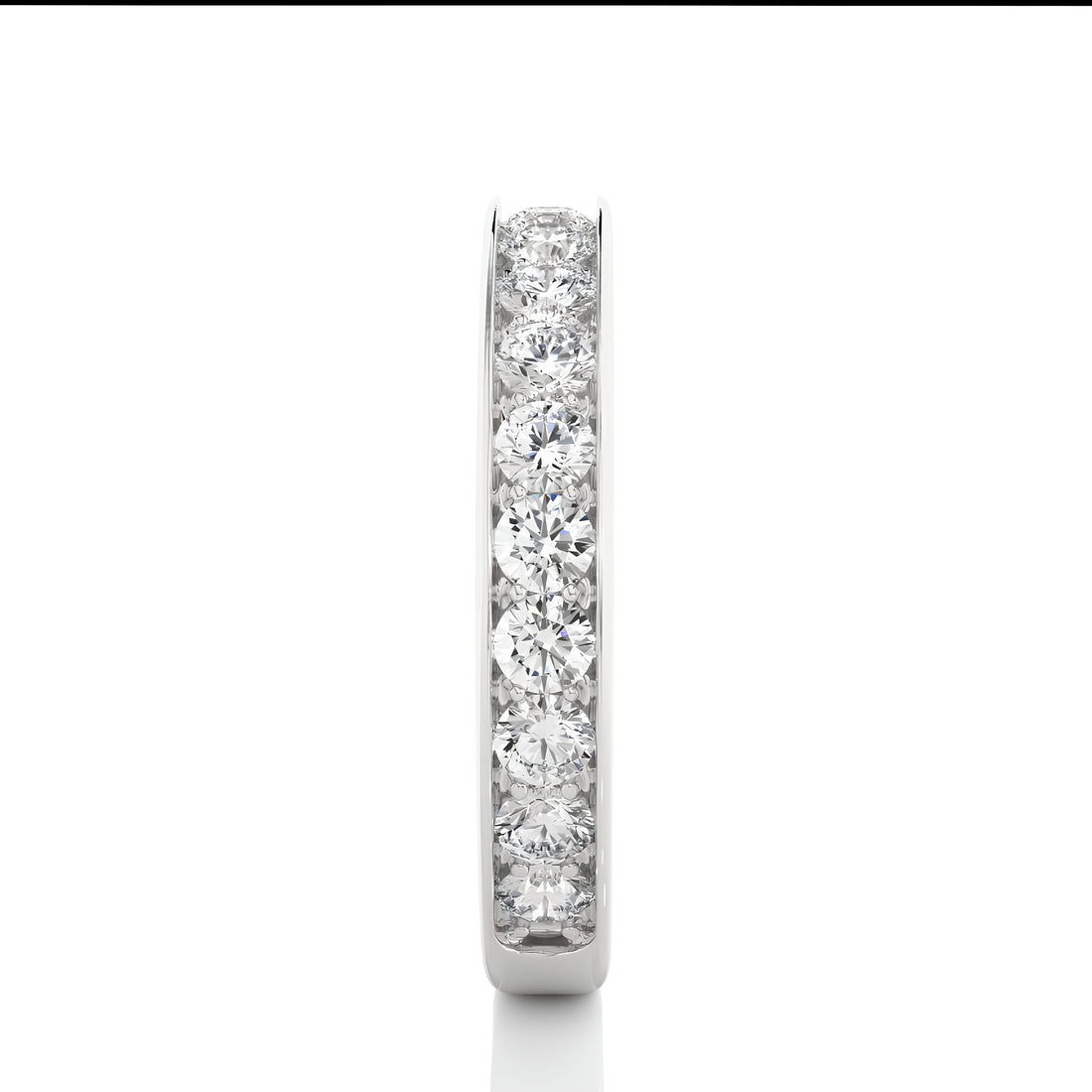 2.50MM Round Cut Colorless Lab-Grown Diamond Half Eternity Band– Channel-Set 14K Gold Matching Wedding and Stacking Ring, Bridal Set