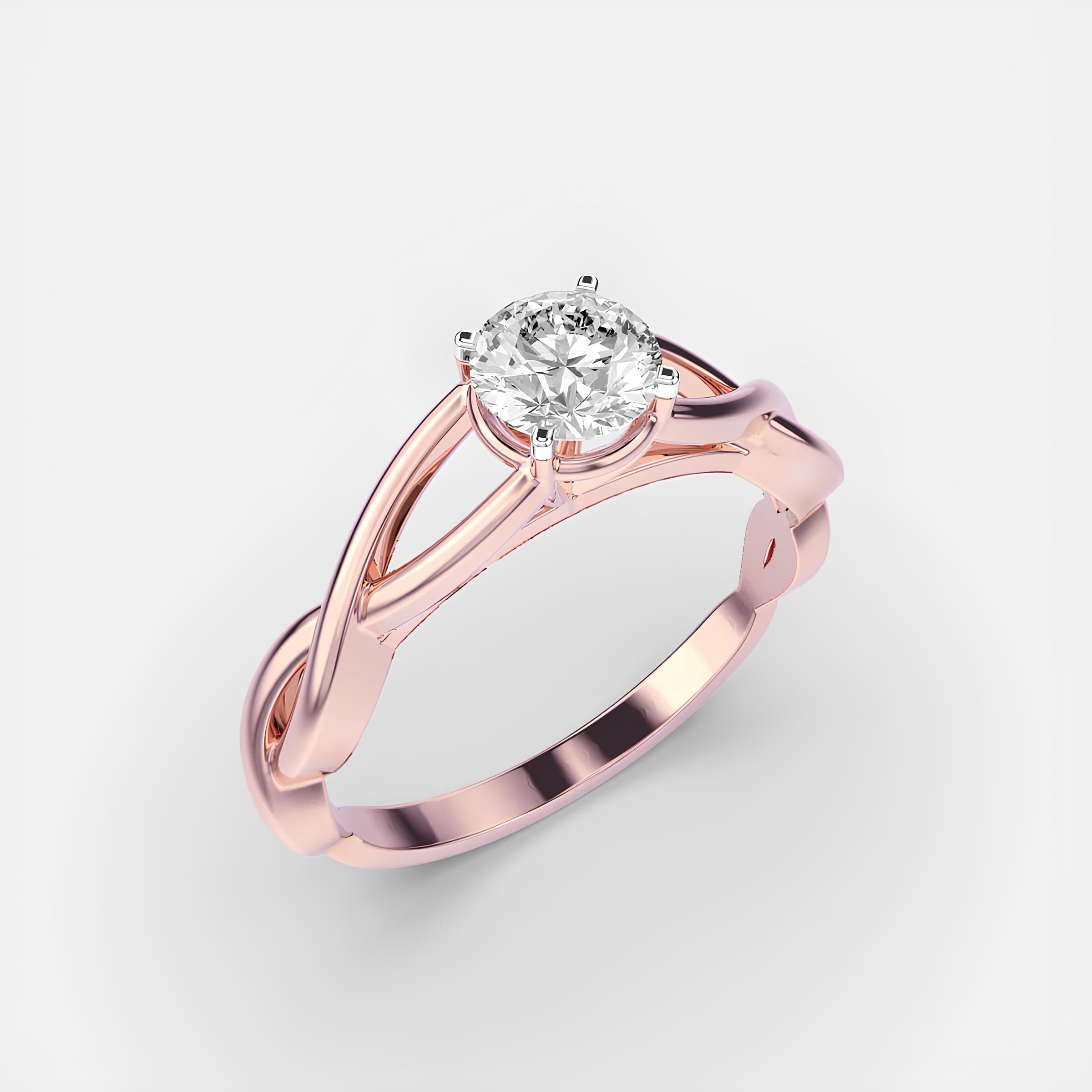 Round Diamond Wedding Band – EF VS/SI Lab-Created Diamond Ring for Women in 14K Solid Gold