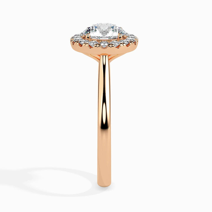 1.00 CT Certified Lab-Grown Diamond Chunky Halo Engagement Ring – 14K Real Gold Wedding Ring Accented with Conflict-Free Diamonds