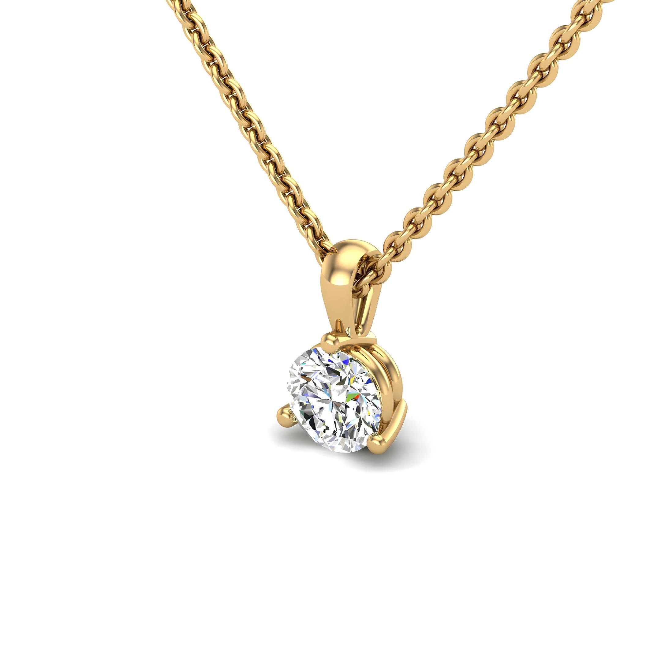 Solitaire 0.50 to 2.00 Ctw EF VS/SI Lab Grown Round Diamond Pendant Necklace