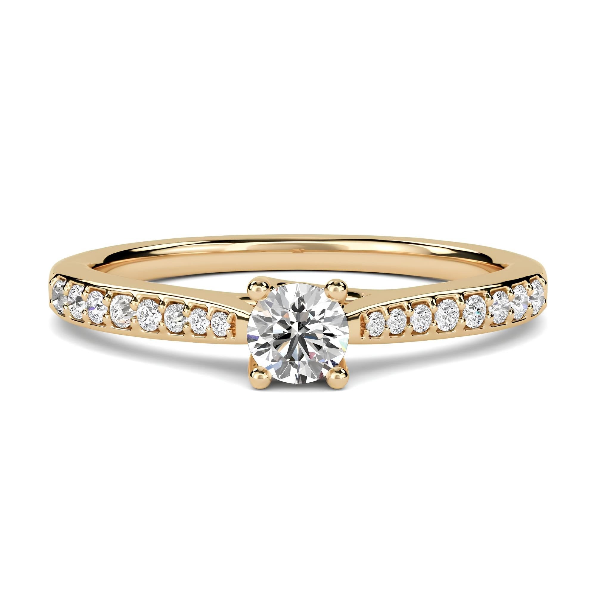 0.50 CT Round Brilliant Cut Lab-Grown Diamond Solitaire Engagement Ring – EF VS/SI CVD Diamond in 14K Gold, Elegant Wedding Ring for Her