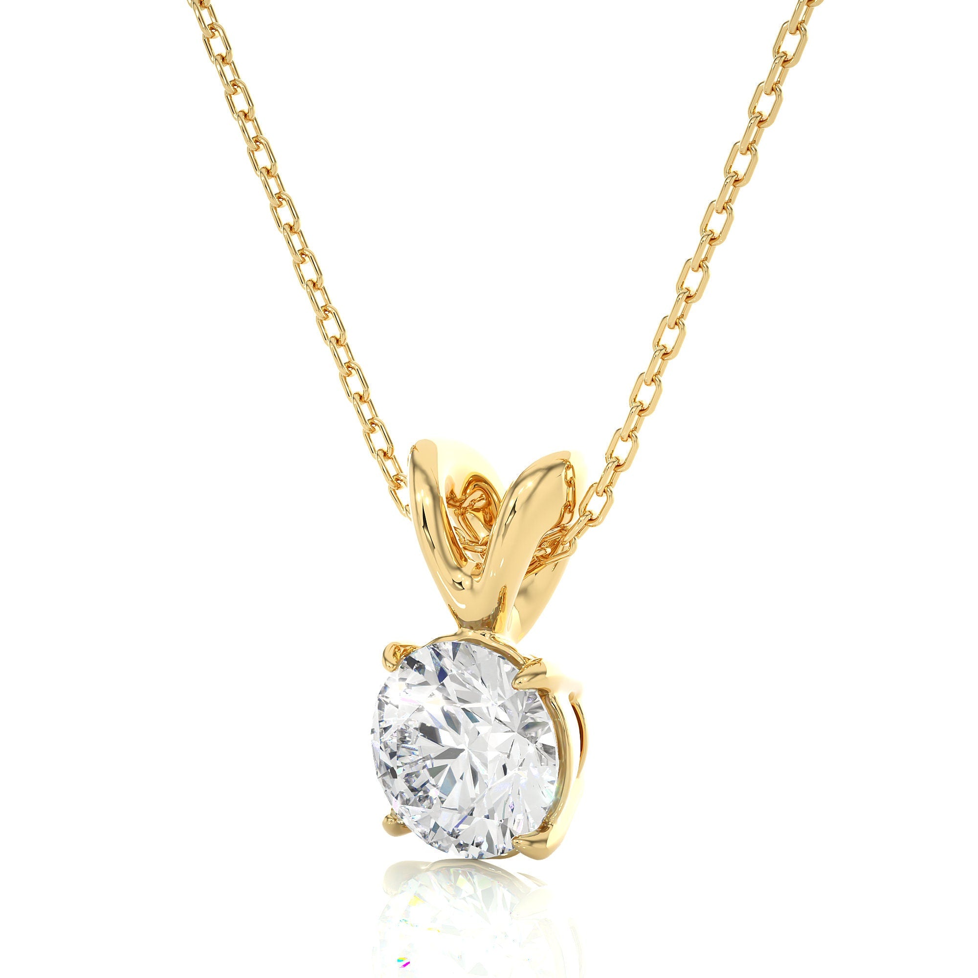 Elegant Lab-Grown Diamond Pendant for Women IGI Certified 0.25 to 2.00 CT Round Diamond in 14K Gold Perfect for Anniversaries & Special Occasions