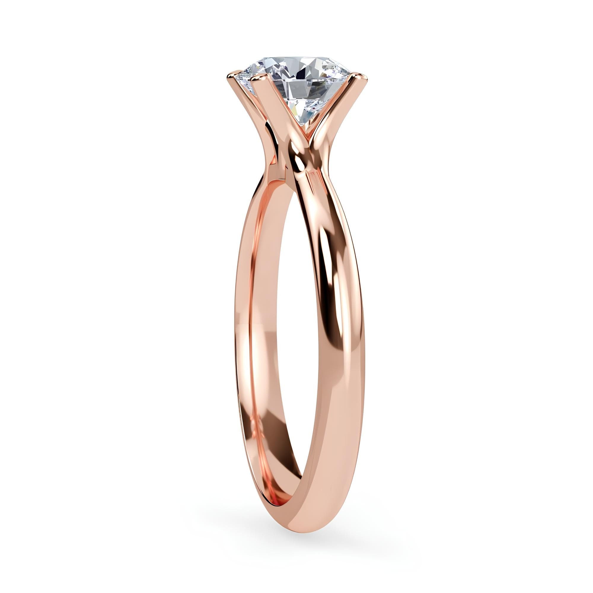 Round Cut Lab Grown EF VS/SI Diamond Solitaire Engagement Ring / 14K Solid Gold Wedding Ring / Conflict Free IGI Certified Diamond, Valentine Gift