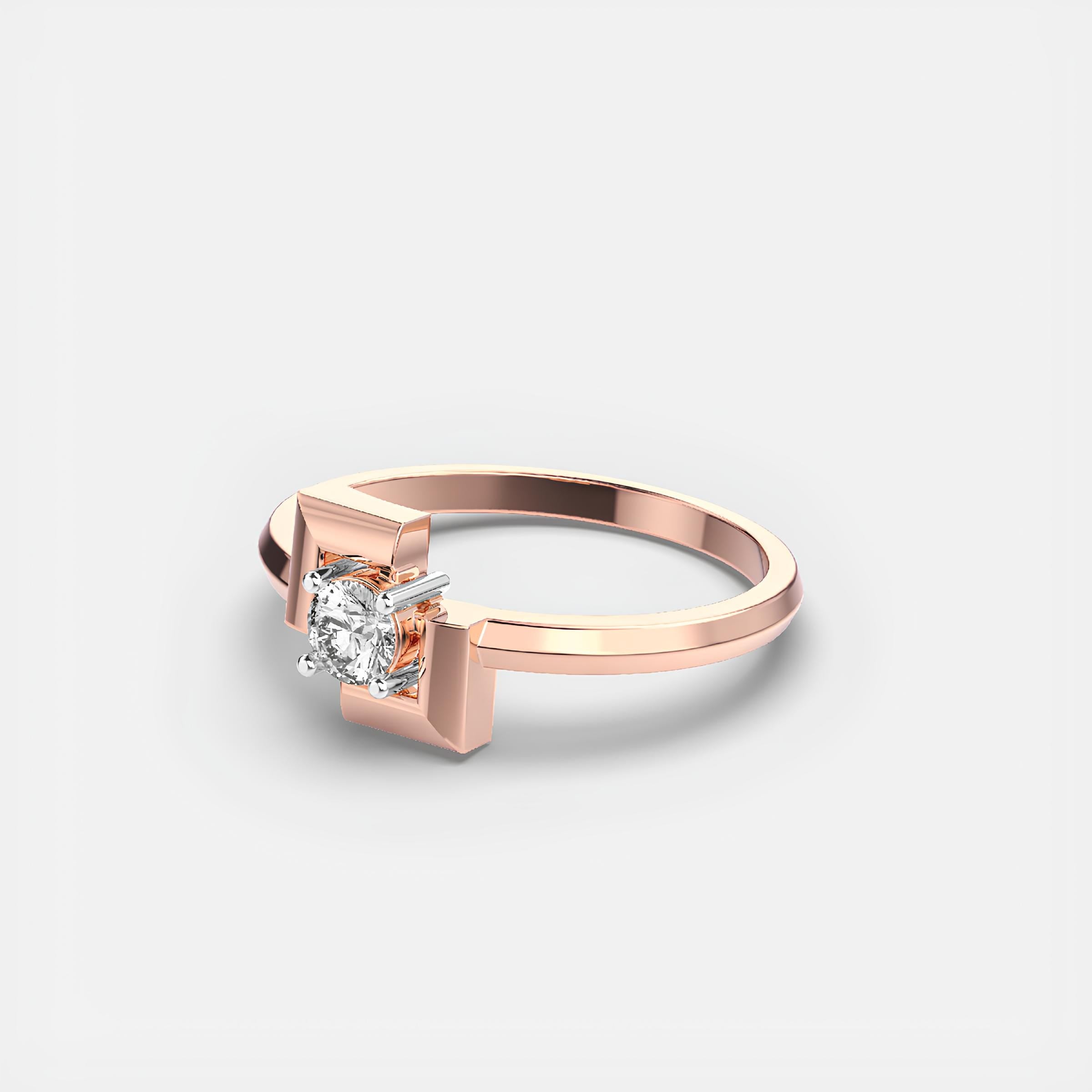 Unique EF VS/SI Lab-Created Diamond Ring 14K Solid Gold Women's Engagement Wedding Band